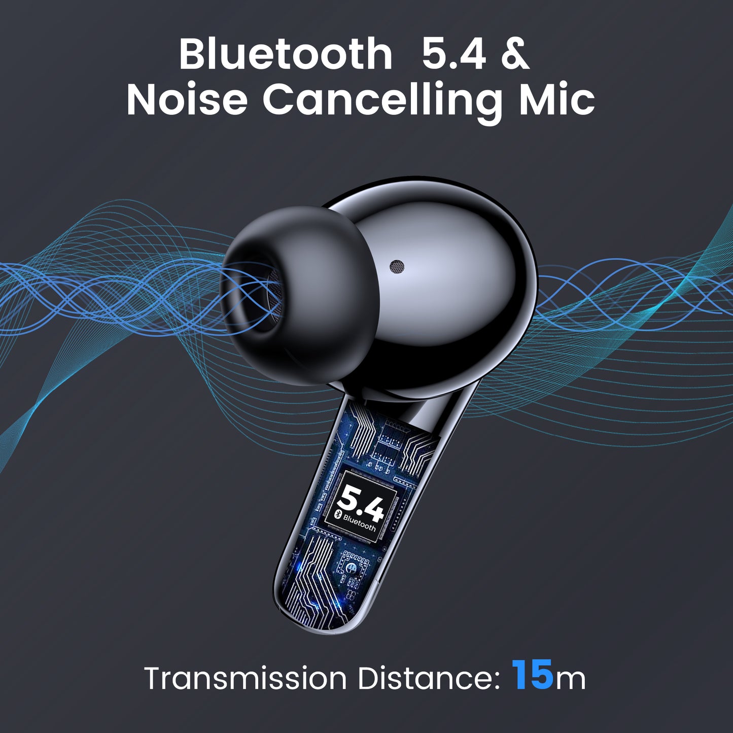 Wireless Earbuds Bluetooth 5.3 Headphones 90 Hrs Playtime Ear buds with Wireless Charging Case Power Display Over-ear Earphones with Earhooks Waterproof Stereo Headset for Android phone Workout Purple