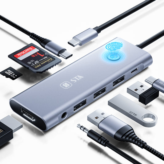 Docking Station for Dell/HP/Lenovo/Mac Laptop, USB C Laptop Docking Station Dual Monitor, 9 in 1 USB C Hub Multiport Adapter with HDMI/USB/PD/SD/TF