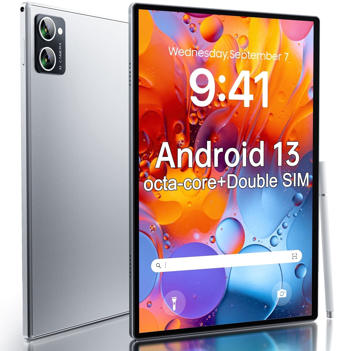 VEAT00L Tablet,Android 13 Tablet 10.1 Inch,Octa-Core 5G WiFi,4G Cellular,10GB(6+4) RAM,64GB ROM,1TB Expand,Widevine L1,6000mAh,Bluetooth 5.4, 13MP+5MP Dual Camera,Face ID,Slim Lightweight,Metal Body