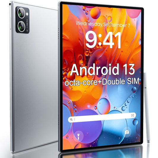 VEAT00L Tablet,Android 13 Tablet 10.1 Inch,Octa-Core 5G WiFi,4G Cellular,10GB(6+4) RAM,64GB ROM,1TB Expand,Widevine L1,6000mAh,Bluetooth 5.4, 13MP+5MP Dual Camera,Face ID,Slim Lightweight,Metal Body