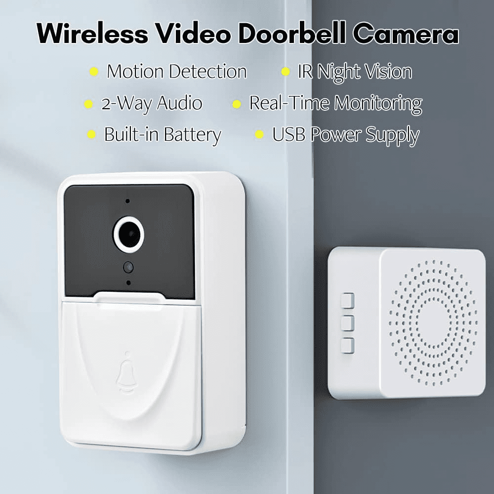 KDMLR Doorbell Camera Wireless, WiFi Video Doorbell with Chime, 2 Way Audio, AI Smart Human Detection, Night Vision, Cloud Storage, Real Time Alert for Home