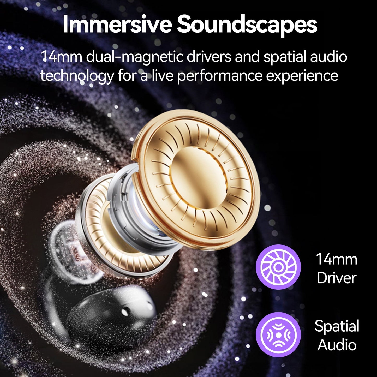 VEATo0L Open Ear Clip-On Earbuds, LCD Touch Screen,Bluetooth 5.4 Sports Earphones,ENC Call Noise Cancelling Earphones with Mic,Ear Clip Earbuds,Bass Boost,IPX7 Waterproof,60H Playtime,Lightweight