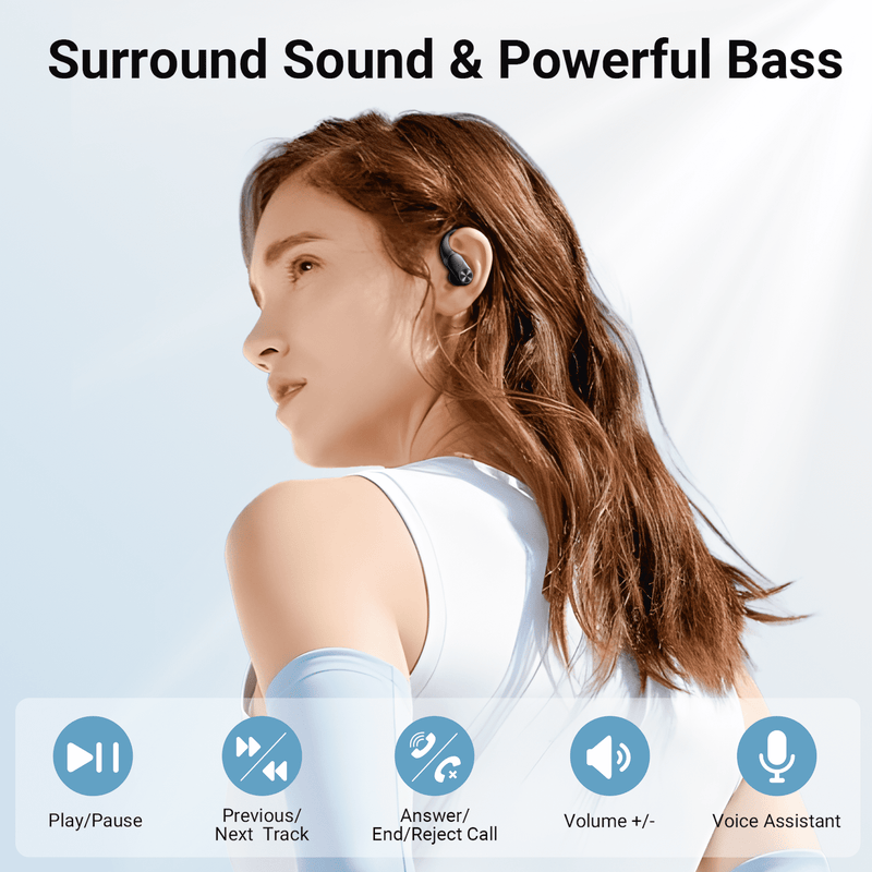 VEAT00L V6 Bluetooth Headphones Wireless Earbuds 88Hrs Playback Sport Ear Buds with Earhook Digital Display Charging Case IPX7 Waterproof Earbud Deep Bass Running Earphones for iOS Android Cellphone