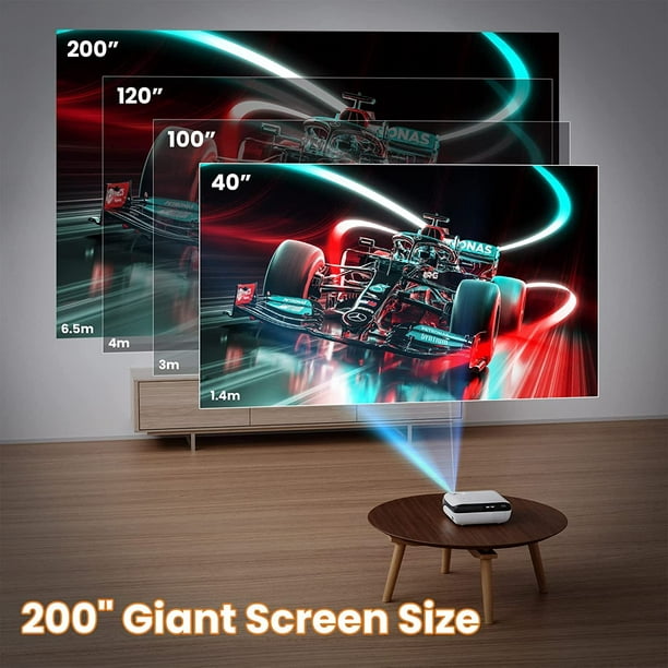 KDMLR Projector, Native 1080P Bluetooth Projector with 100''Screen, 9500L Portable Outdoor Movie Projector Compatible with Smartphone, HDMI,USB,AV,Fire Stick, PS5