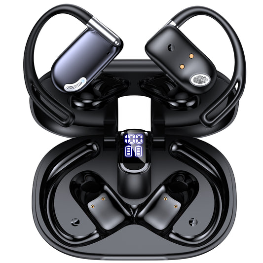 VEAT00L T26 Open Ear Earbuds, Bluetooth 5.4 Wireless Headphone,Lightweight,Air Conduction Earphones,Powerful Sound,ENC Mic Clear Call,Wireless Earbuds with Ear Hooks,IPX7,56H Playtime,Running,Workout