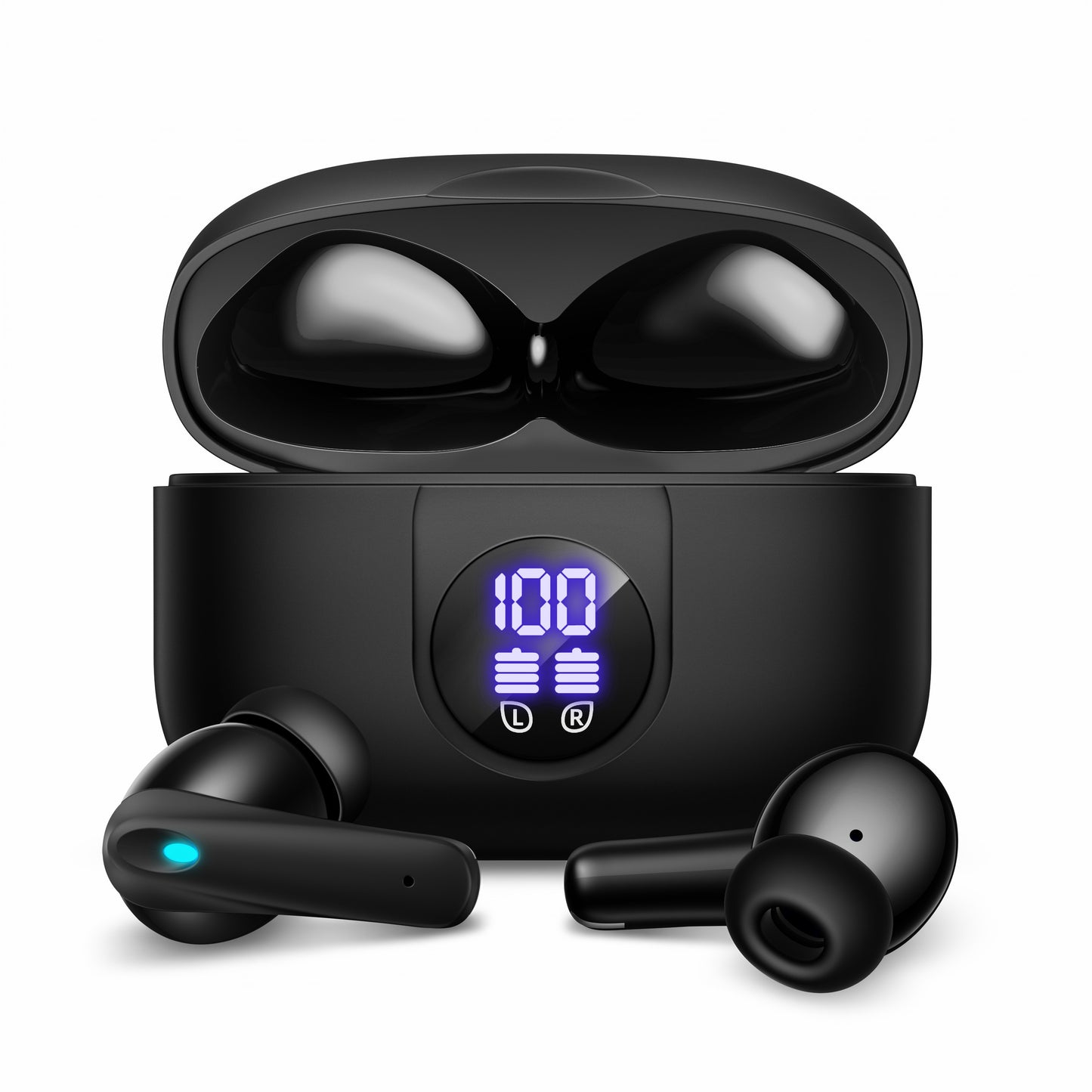 Wireless Earbuds, Bluetooth Headset with Microphone Touch Control , Waterproof, High-Fidelity Stereo Earphones，Support wireless charging earbuds，Compatible with iPhone 13 Pro Max XS Samsung Android