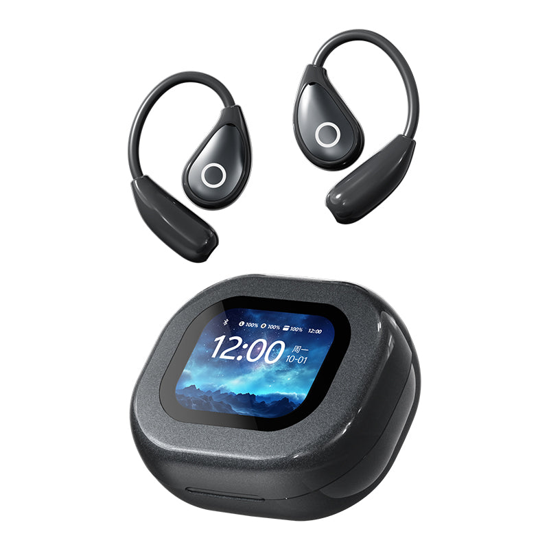 VEATo0L M94 Open Ear Headphones Intelligent Touch Screen Over The Ear Wireless Earbuds Support TF Card,60Hrs Bluetooth 5.4 Earbuds with ENC Clear Talk,Multiple EQ Modes IPX7 Waterproof for Exercise