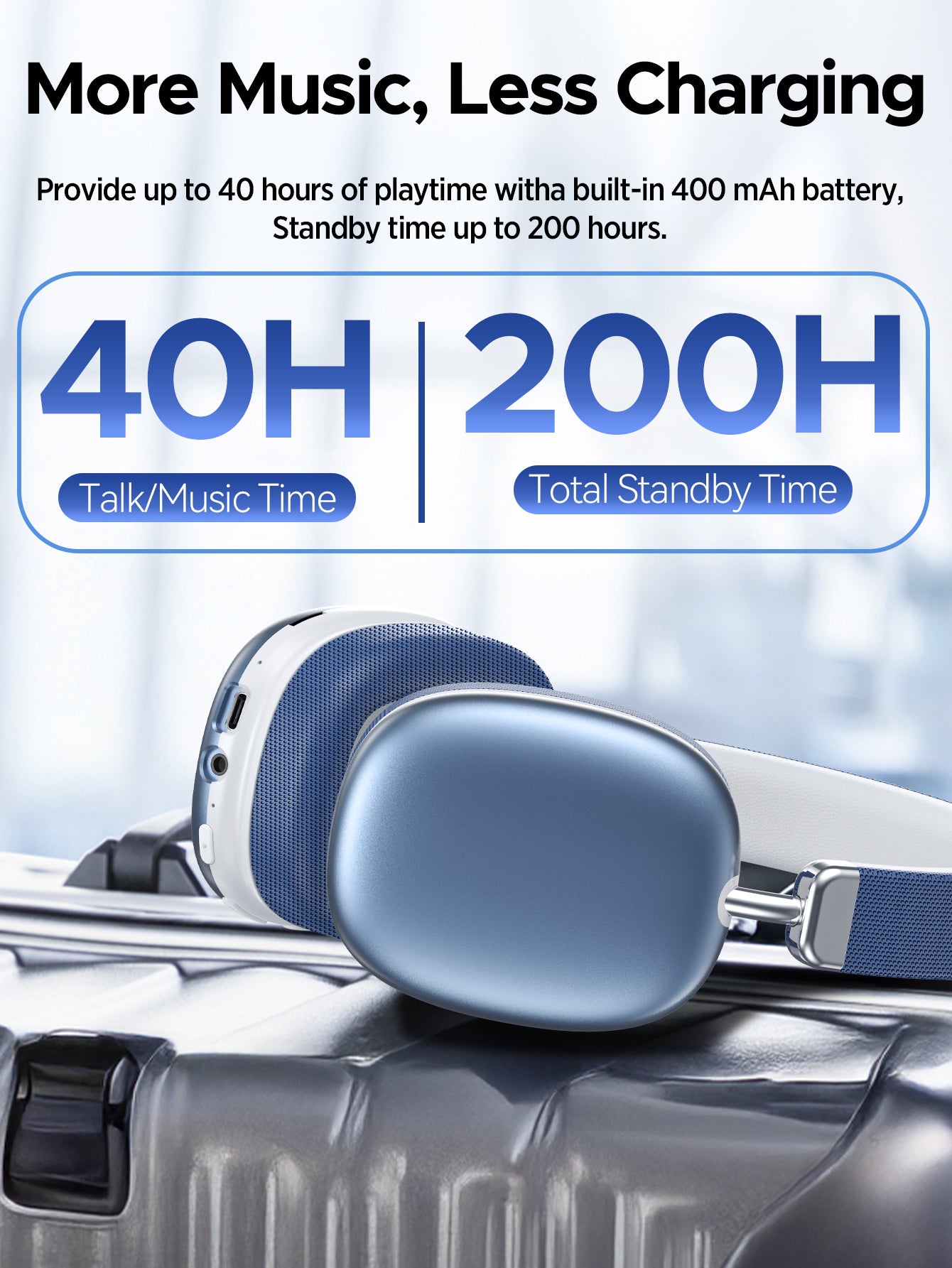 Bluetooth Headphones Over Ear, 65Hrs Playtime Wireless Headphones,Bass Boosted by 90%,Lightweight Headset with Deep Bass, Clear Call with 4 Noise Cancelling Mics,Low Latency for Travel Work Cellphone