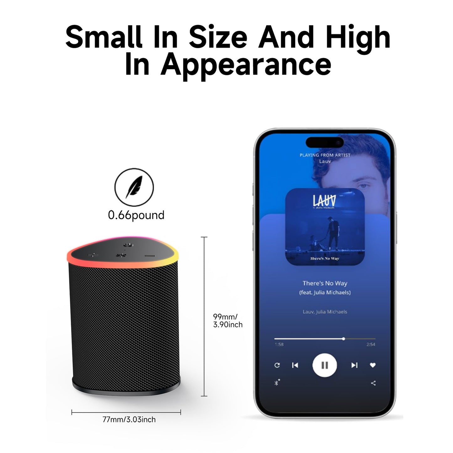 VEATOOL Portable Bluetooth Speaker, IPX5 Waterproof, Stereo Sound, 12H Playtime, Bluetooth 5.3, RGB Lights, Outdoor Speaker