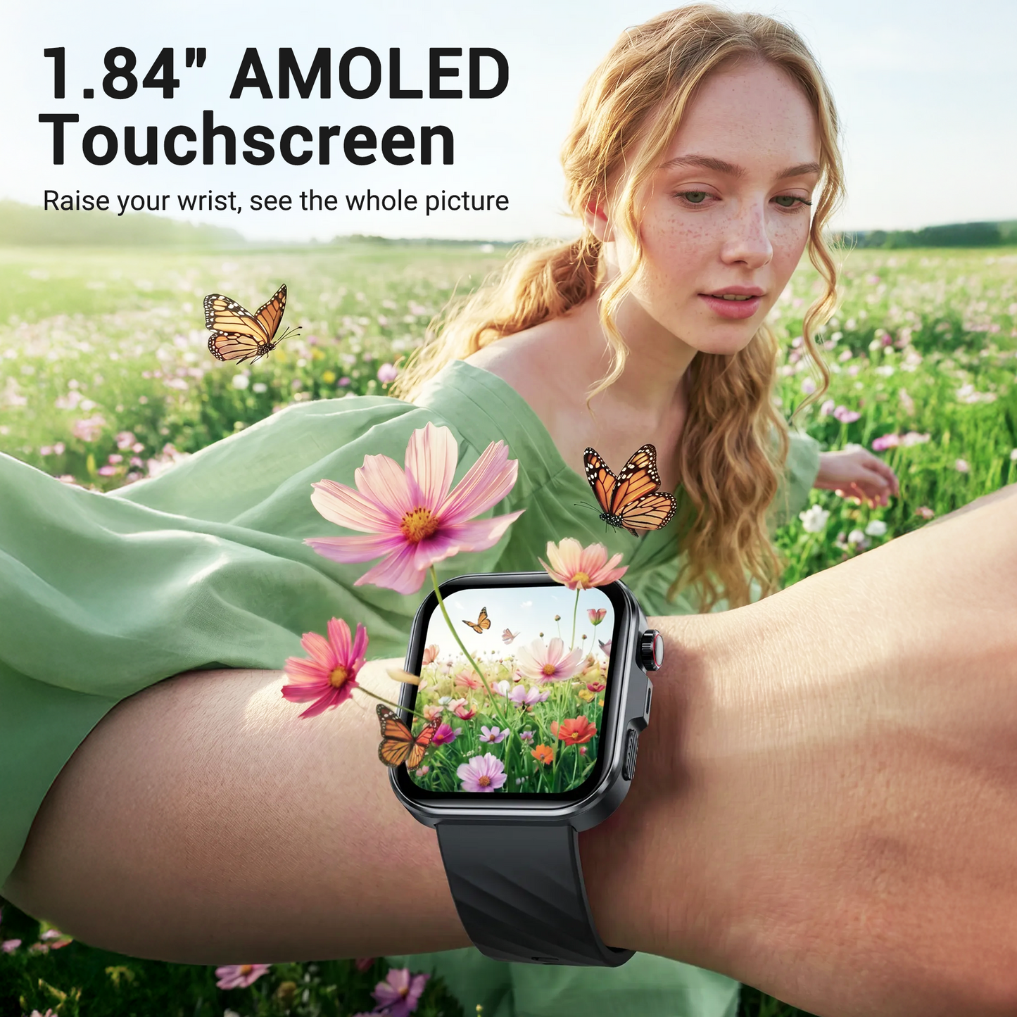 Smart Watch for Men Women, 2.01" HD, Bluetooth Call, IP68, 180+ Sports, Health Tracker, Android iOS, Pink