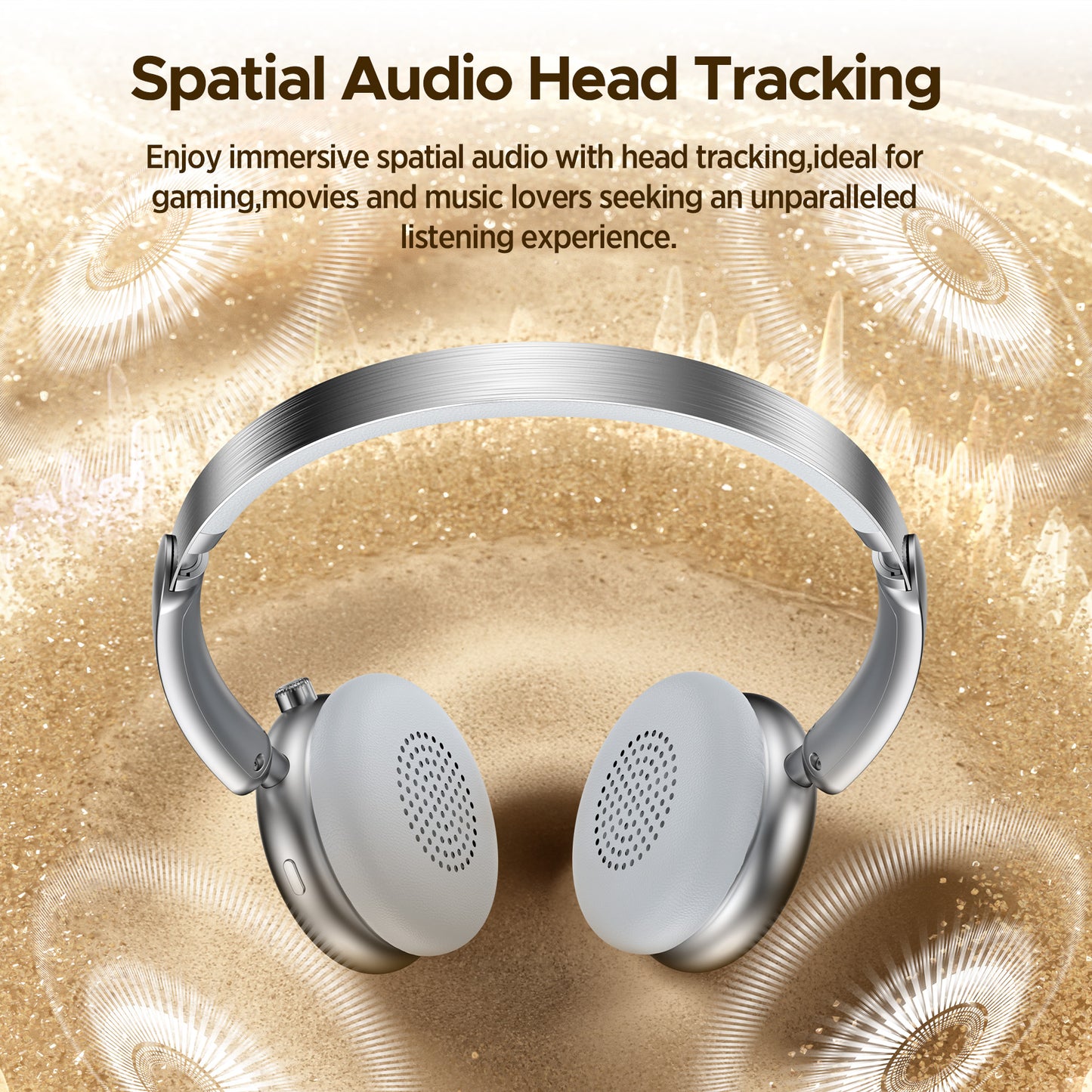 VEATOOL Mini Go Wireless Retro Headphones 100 Hours Playtime Bluetooth 5.4 Wireless ANC Over-Ear Headphones LDAC Hi-Res Wireless Audio Lightweight Wireless On-Ear Headset 70S 80S Style Silver