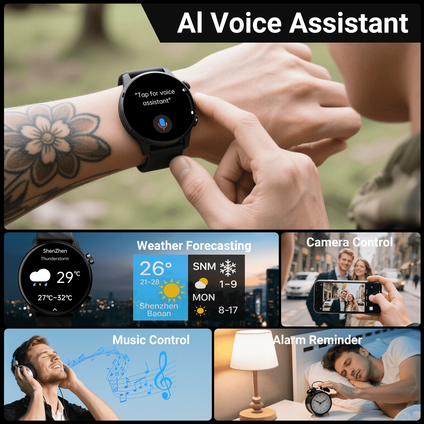 STA Smart Watch,IP68 Waterproof Smartwatch for Women Men 180+ Sports Modes,1.39-inch Fitness Tracker with Bluetooth Call(Answer/Make Calls)
