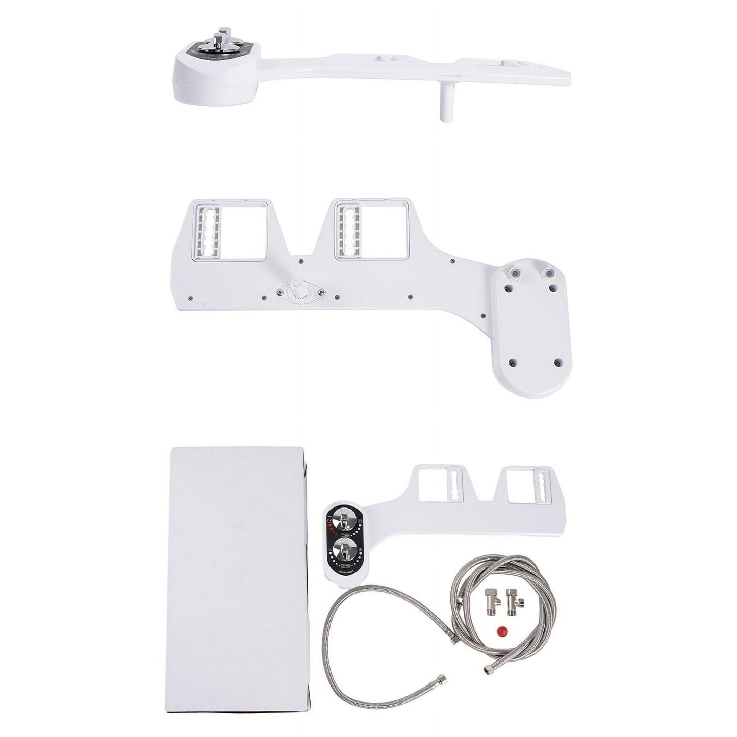 KDMLR Bidet Attachment for Toilet -Self Cleaning Dual Nozzle, Cold & Warm Fresh Water Non-Electric Bidet Toilet Seat Attachment, Bidet Sprayer with Temperature & Pressure Controls