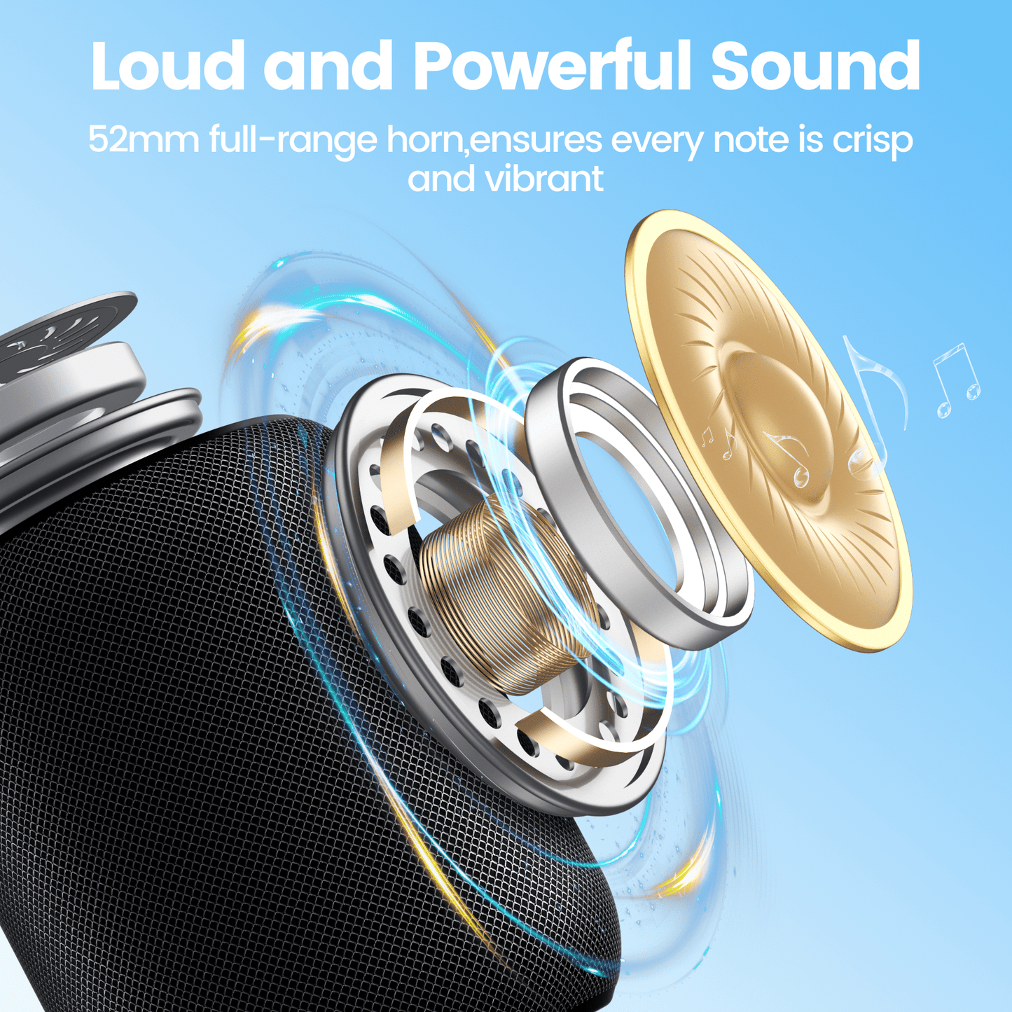 Veatool F10 Bluetooth Speakers, Portable Speakers Bluetooth Wireless V5.0 with 360° Stereo Sound,TWS Paring,IPX6 Waterproof,Small Shower Speaker for Outdoor,Gift Ideas