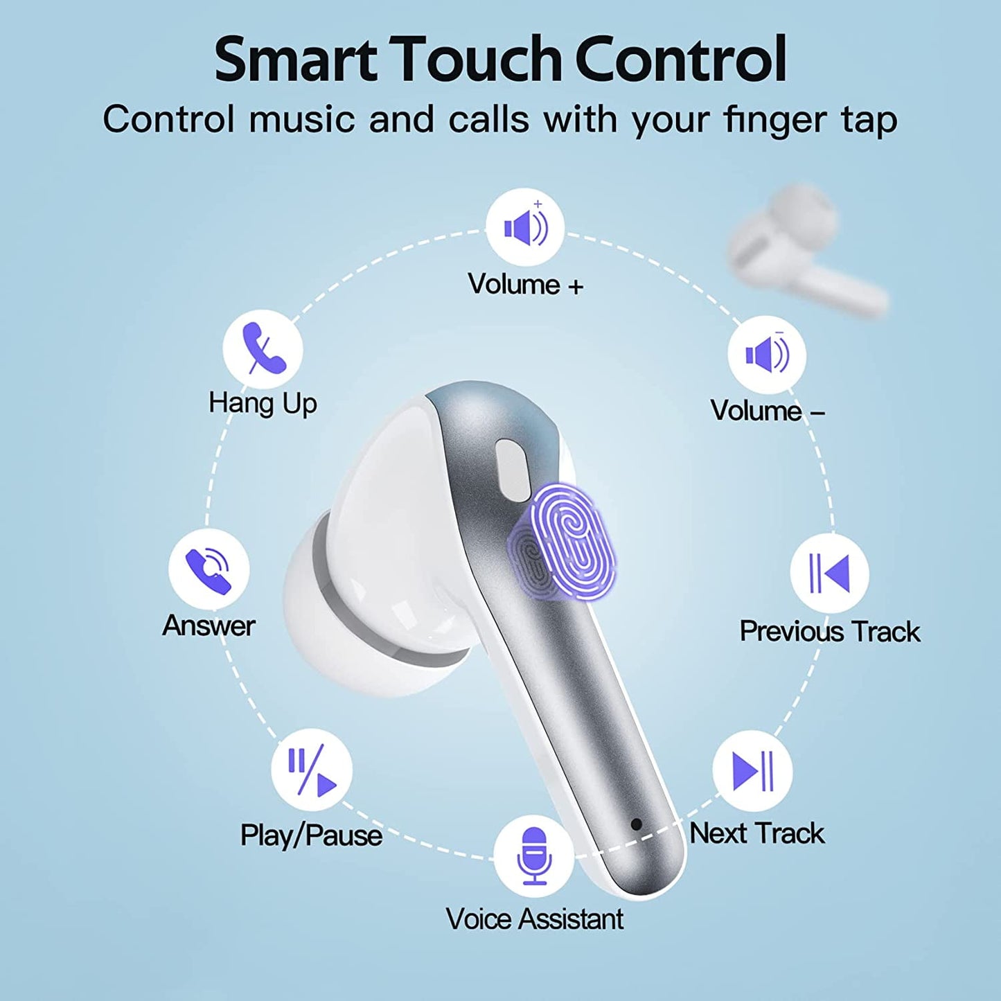 Wireless Earbuds Bluetooth 5.3 Headphones 90 Hrs Playtime Ear buds with Wireless Charging Case Power Display Over-ear Earphones with Earhooks Waterproof Stereo Headset for Android phone Light Green