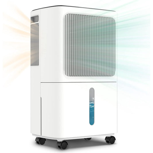 30 Pint Dehumidifiers for Home with Drain Hose, KDMLR 2,500 Sq.Ft Dehumidifier for Basement, Large Room, Bathroom, Three Operation Modes, Intelligent Humidity Control, Dry Clothes, 24HR Timer