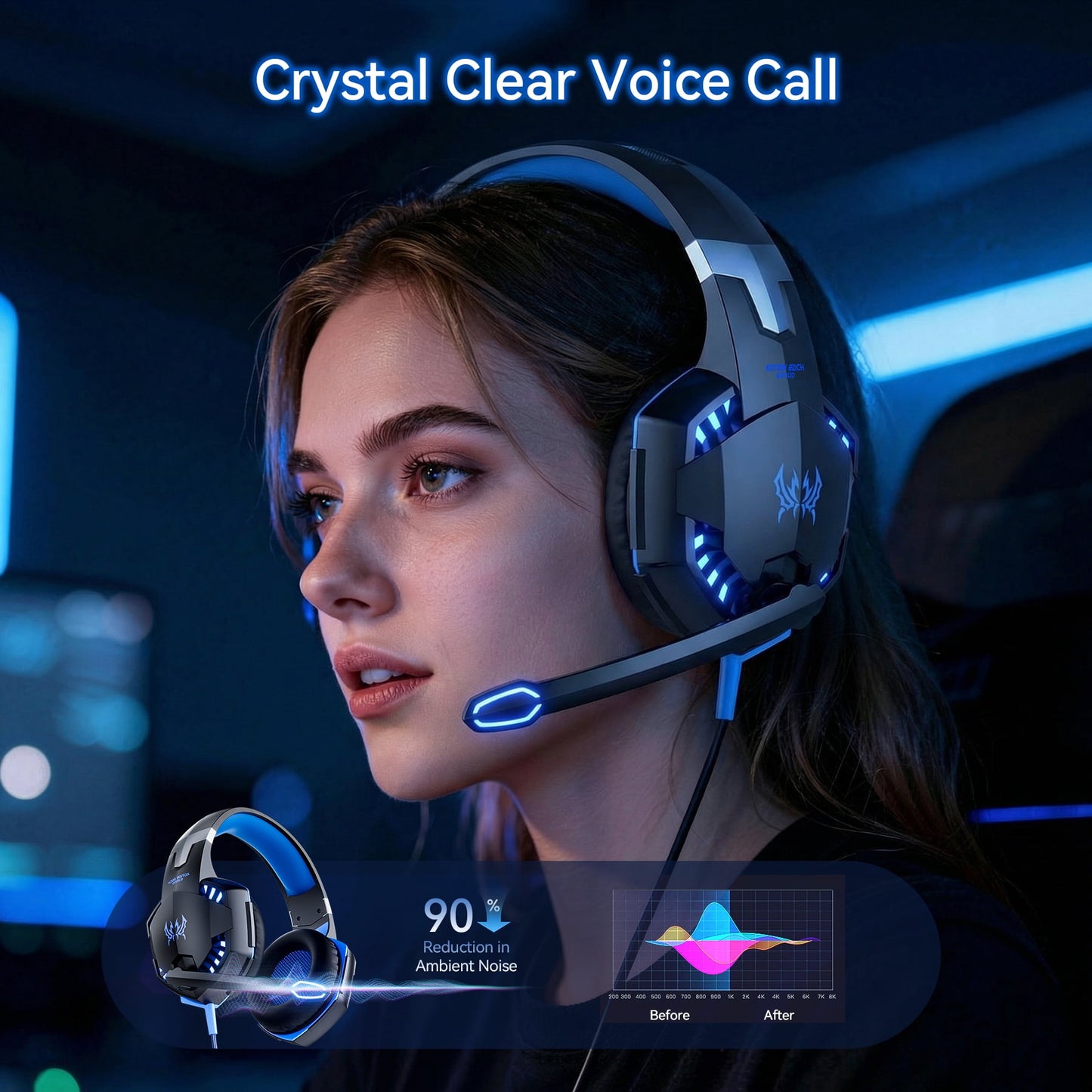 VEAT00L Wireless Earbuds Bluetooth 5.4 Headphones Deep Bass Hi-Fi Stereo Ear Buds in-Ear Earphones with Mic Clear Call, 60H Playtime Dual LED Display