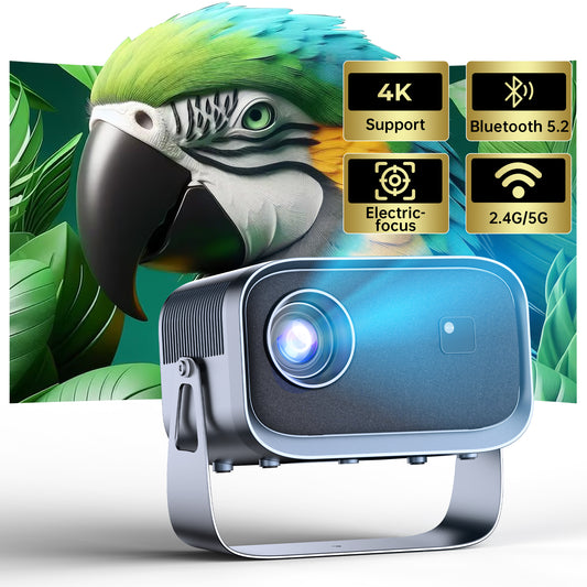 Losei Z10 Smart Projector with WiFi 6 and Bluetooth 5.2,Wireless Mirroring, 220'' Display for Home Theater & Outdoor Movies