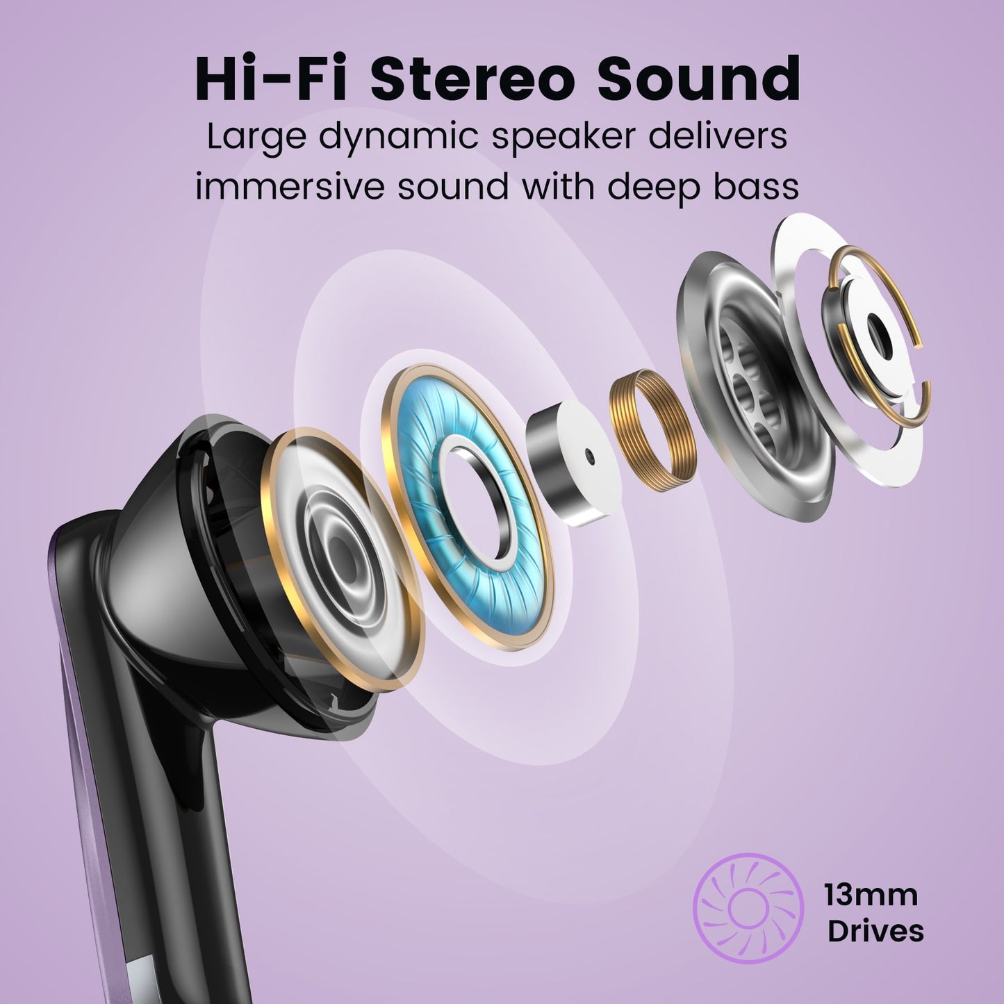 VEAT00L P91 Wireless Earbuds, Bluetooth Headphones V5.4 Stereo Ear buds with Noise Cancelling Mics, 60H Playback Mini Case with Dual LED Display, IP7 Waterproof in-Ear Earphones for Android iOS