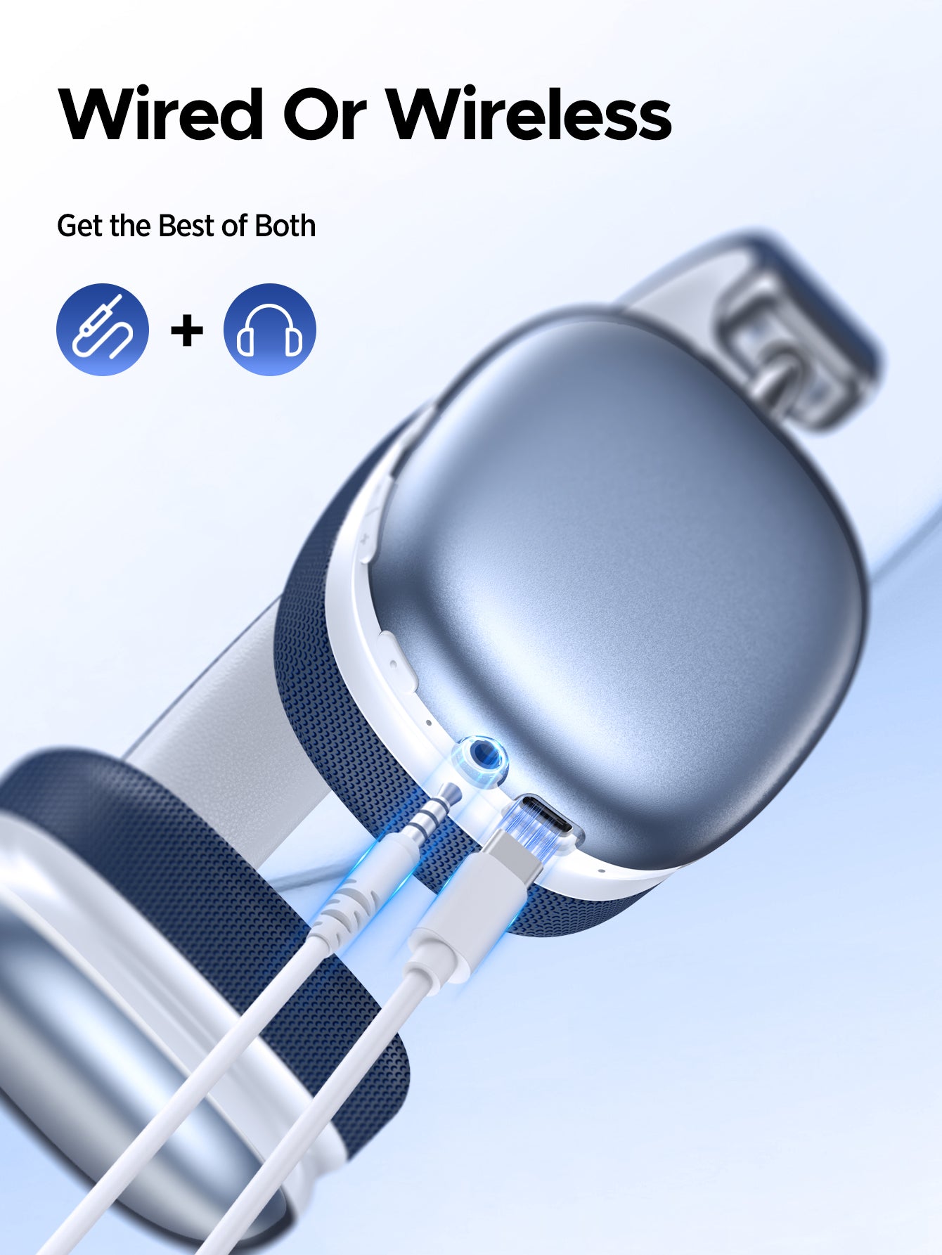 VEATOOL Wireless Earbuds with Smart Touch Control, ANC+ENC Noise Cancellation, 40H Stereo Deep Bass, IPX7 Waterproof Rating, 5 EQ Modes