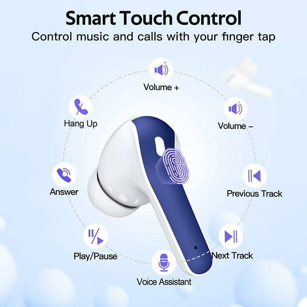 VEATOOL Bluetooth Headphones True Wireless Earbuds 60H Playback LED Power Display Earphones with Wireless Charging Case IPX7 Waterproof in-Ear Earbuds with Mic for TV Smart Phone Computer Laptop