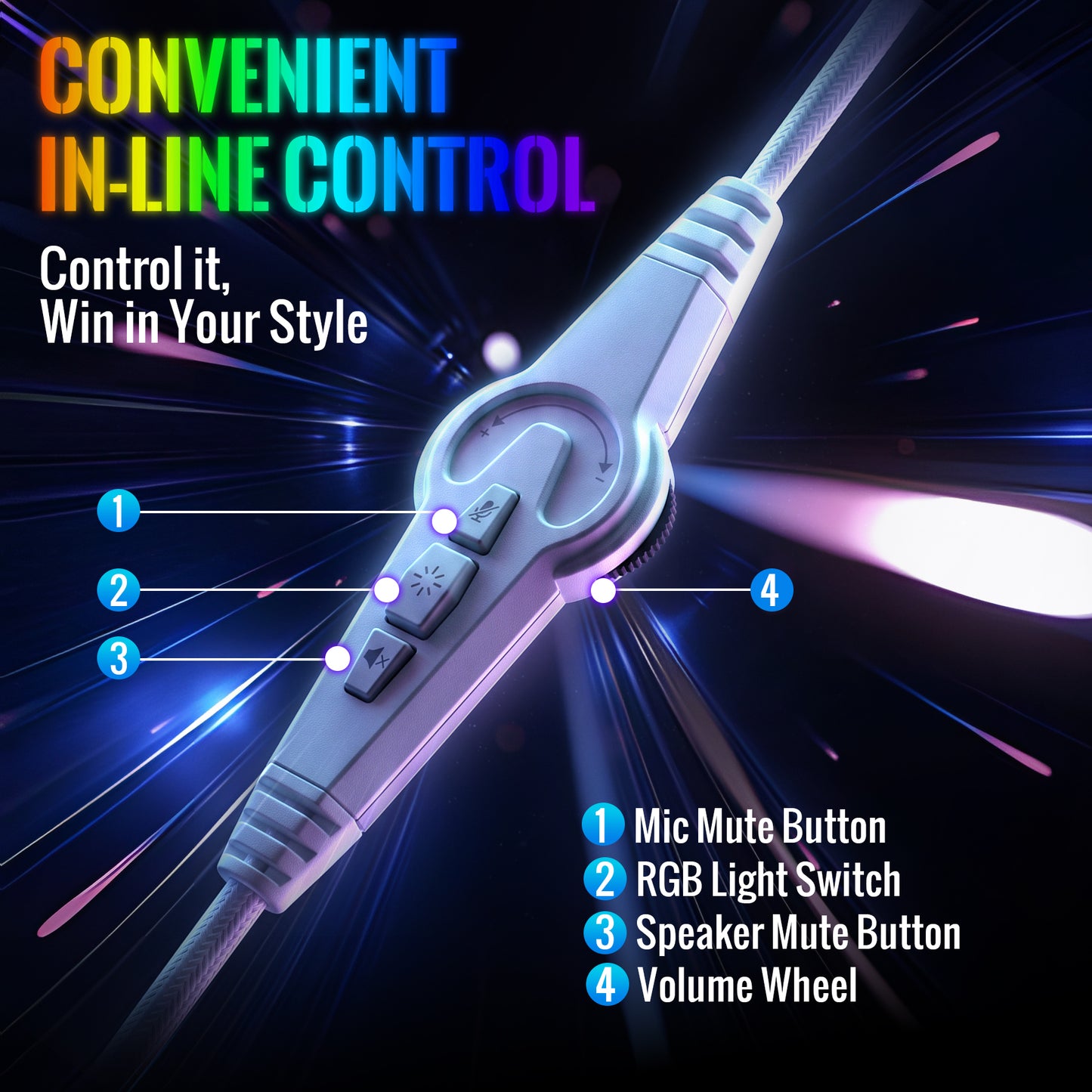 BT5.1 Wireless Over-Ear Headphones, 40H Playtime, 4-Mic ENC Noise Cancelling, Lightweight, Deep Bass, Comfort Fit for Travel & Work