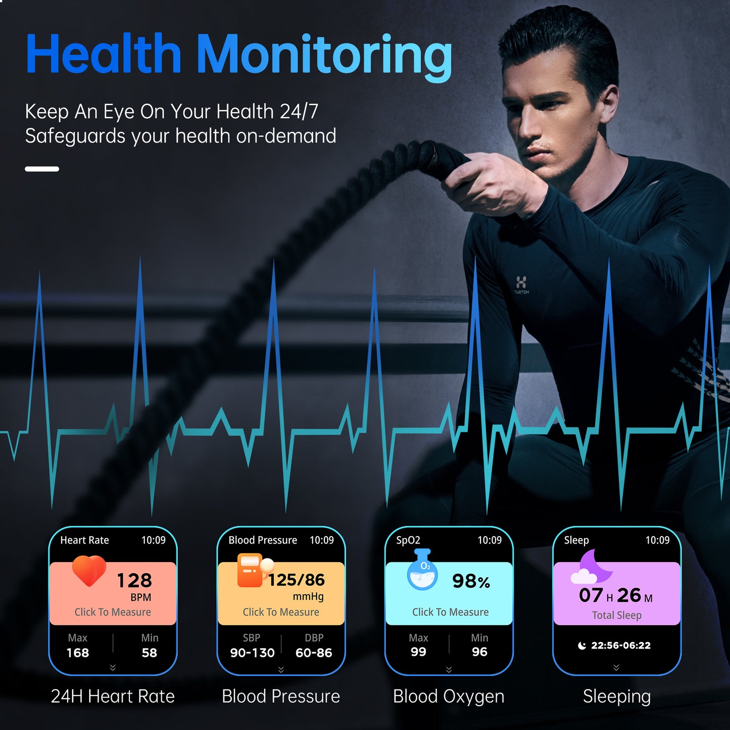 Smart Watch for Men Women, Fitness Tracker with Bluetooth Call, 2.01" Touchscreen, IP68 Waterproof, 180+ Sports, Health & Sleep Tracker, Android/iOS, Pink