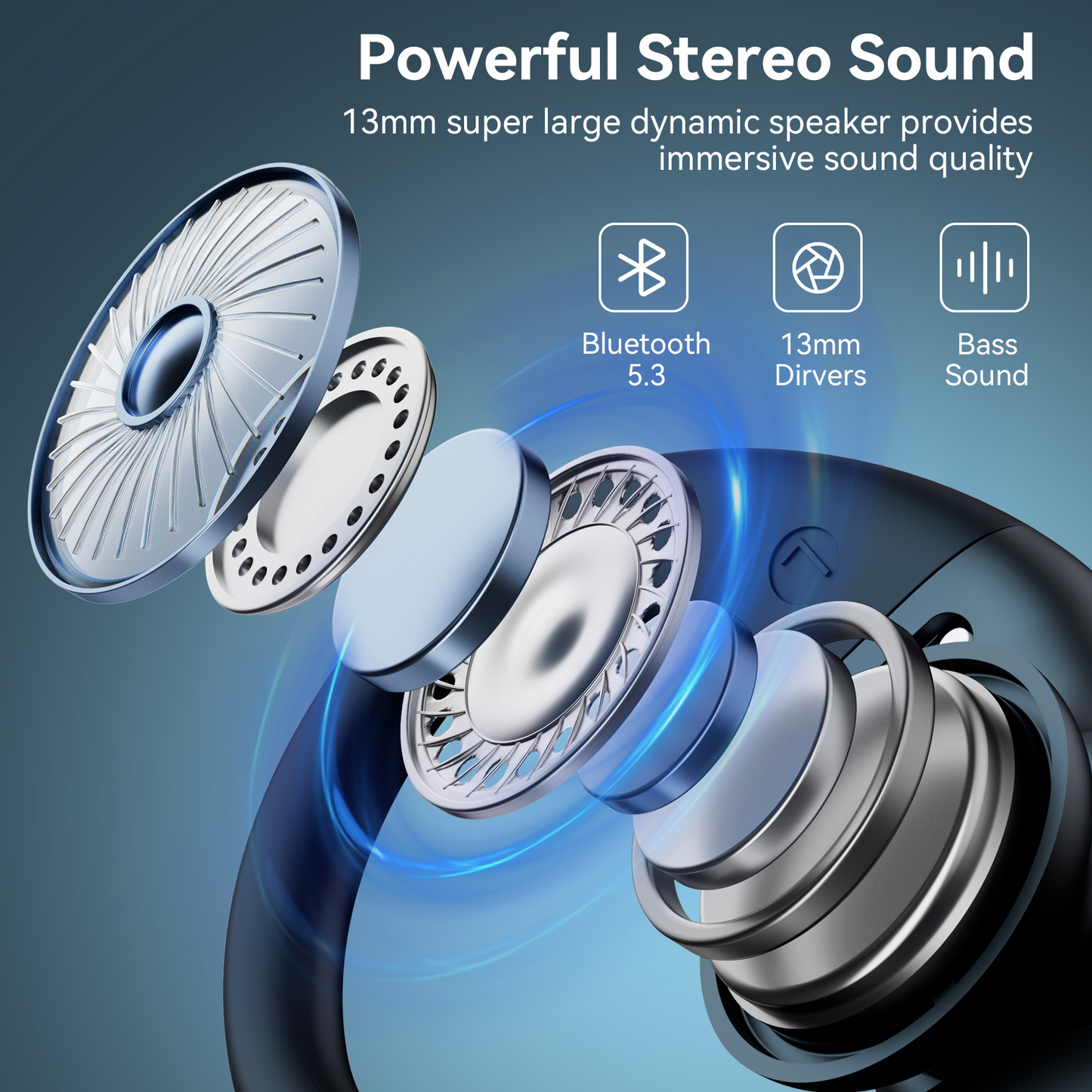 VEAT00L V6 Bluetooth Headphones Wireless Earbuds 88Hrs Playback Sport Ear Buds with Earhook Digital Display Charging Case IPX7 Waterproof Earbud Deep Bass Running Earphones for iOS Android Cellphone