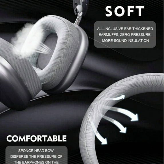 Wireless Bluetooth Headphones 5.1,40 Hrs Playtime Wireless Over-Ear Headphones,4 Mics ENC Noise Cancelling for Clear Calls, Lightweight Headset with Deep Bass Comfort fit for Travel Work