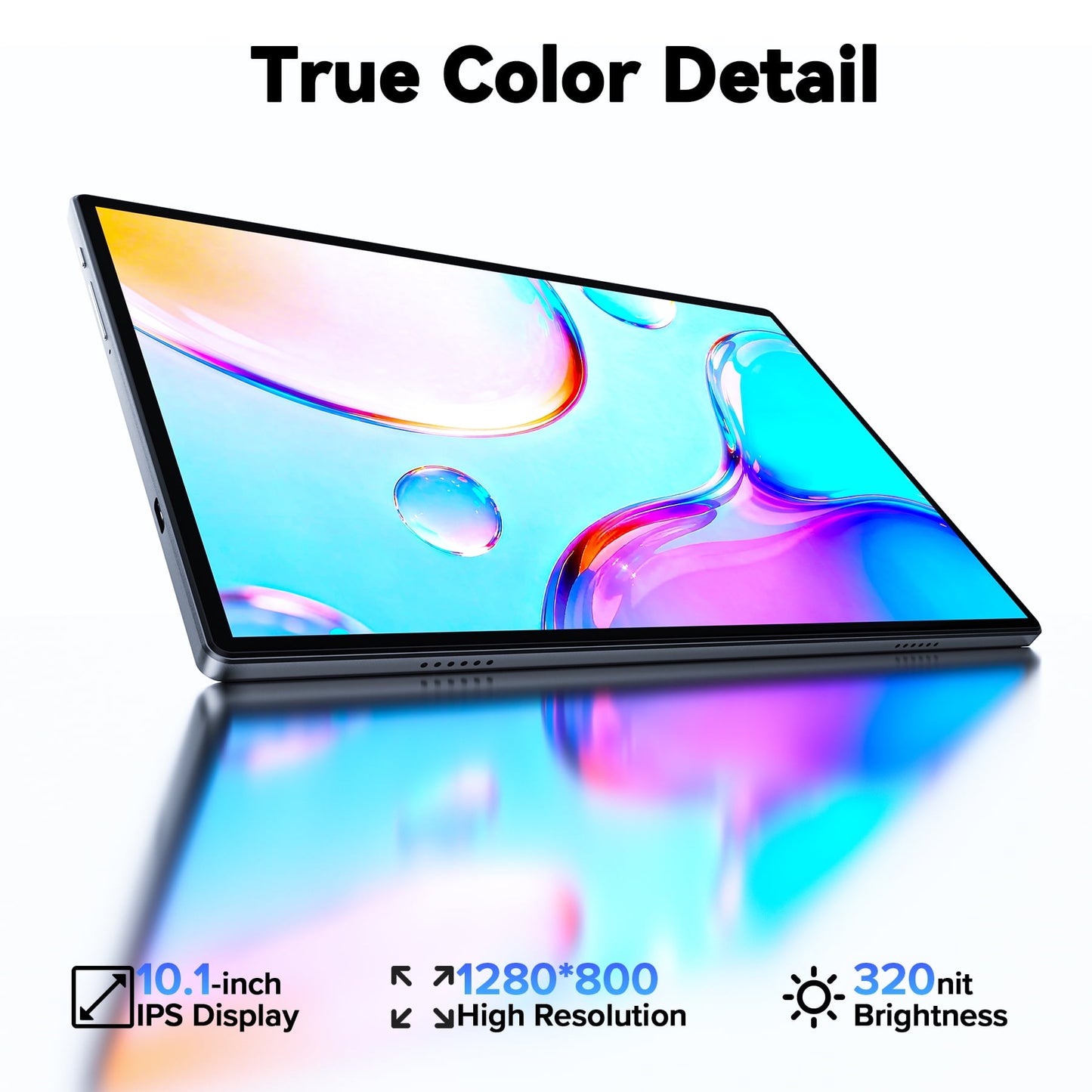 VEAT00L Tablet,10.1" Android Tablet with Octa-core Processor 6GB RAM 64GB ROM HD IPS Touchscreen 8H Battery, Wi-Fi 6, BT 5.0, Dual Camera.