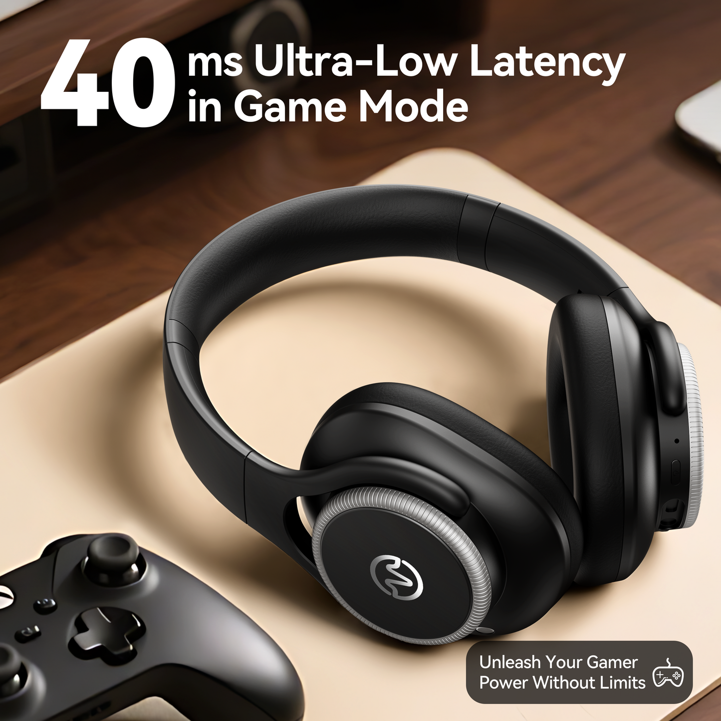 Active Noise Cancelling Headphones,60H Playtime Bluetooth 6.0 Wireless Headphones with Hi-Res Audio, Over Ear Headphones with Microphone, Deep Bass,Comfort Fit,Foldable Headset for Travel Office Game（副本）