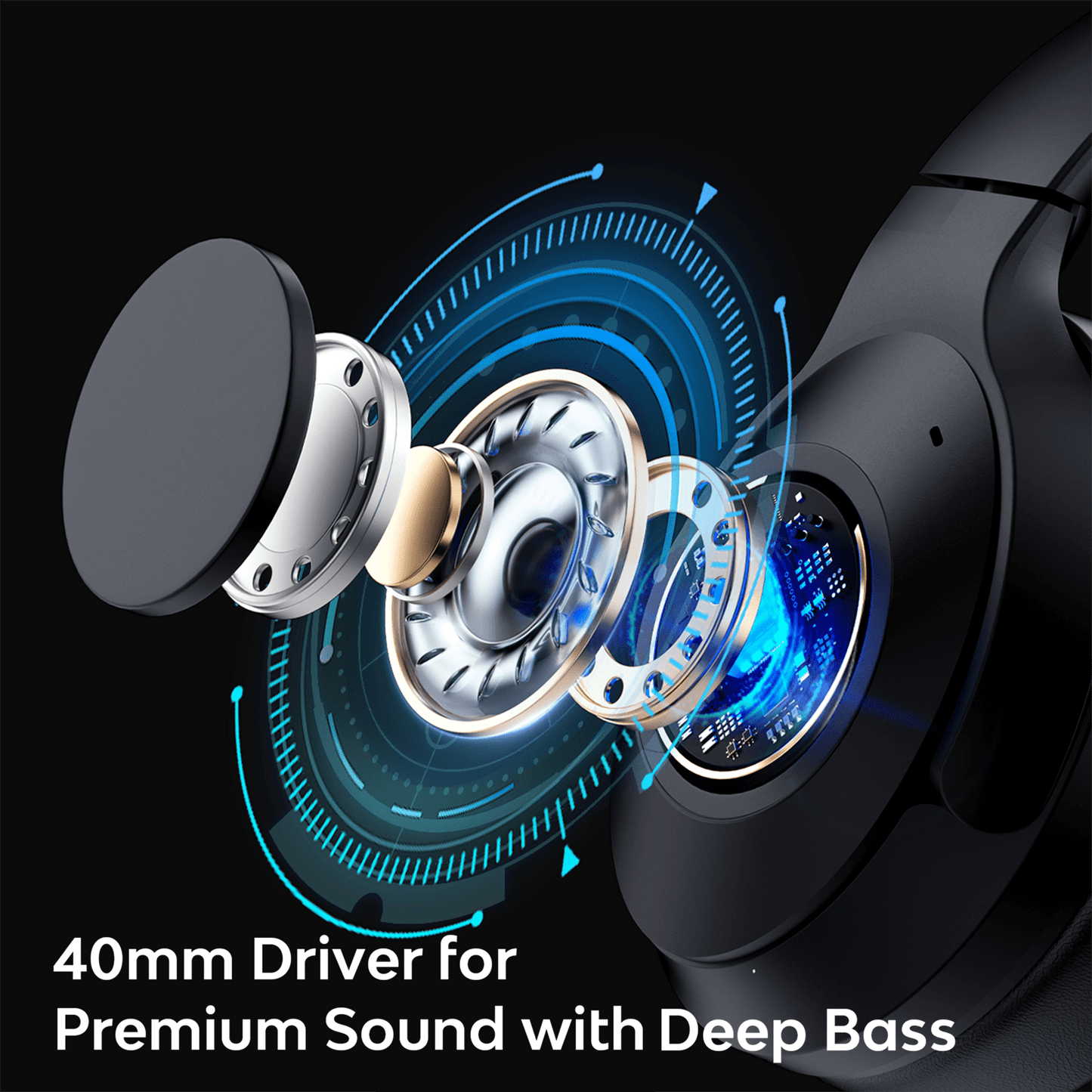 VEATOOL Bluetooth Headphones Over Ear, HiFi Stereo Foldable Lightweight Headphones, 60H Playtime, Hi-Res Audio, Deep Bass, Memory Foam Ear Cups, for Travel, Home Office