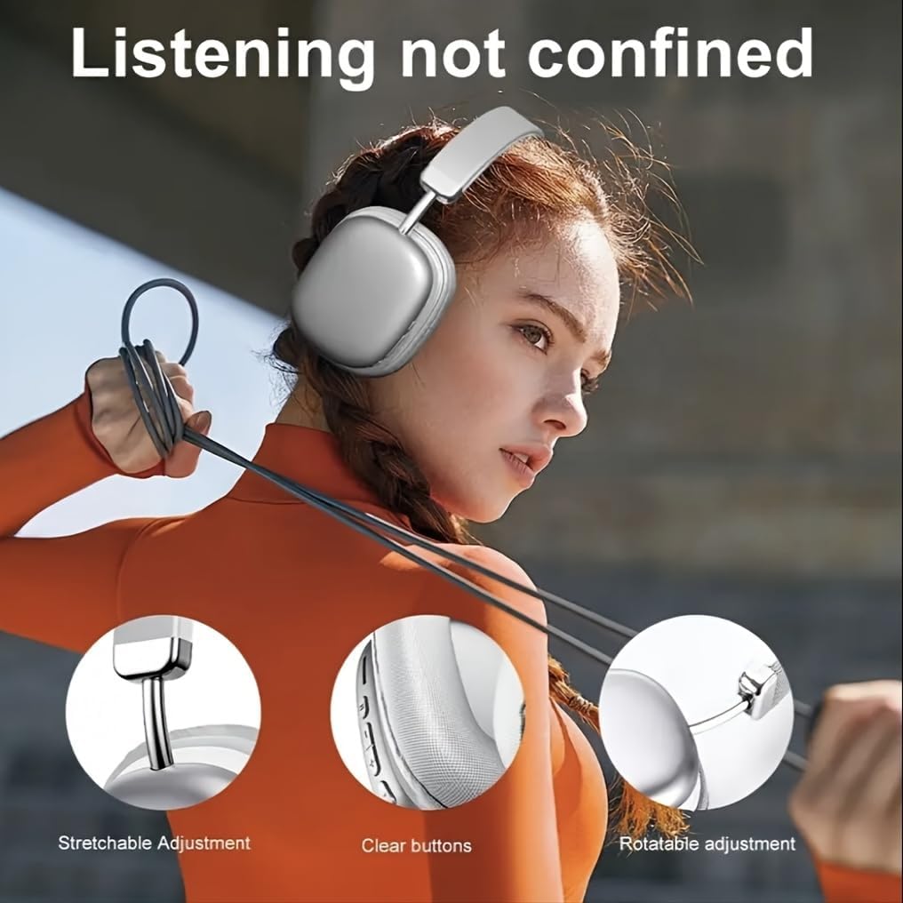 Wireless Bluetooth Headphones 5.1,40 Hrs Playtime Wireless Over-Ear Headphones,4 Mics ENC Noise Cancelling for Clear Calls, Lightweight Headset with Deep Bass Comfort fit for Travel Work