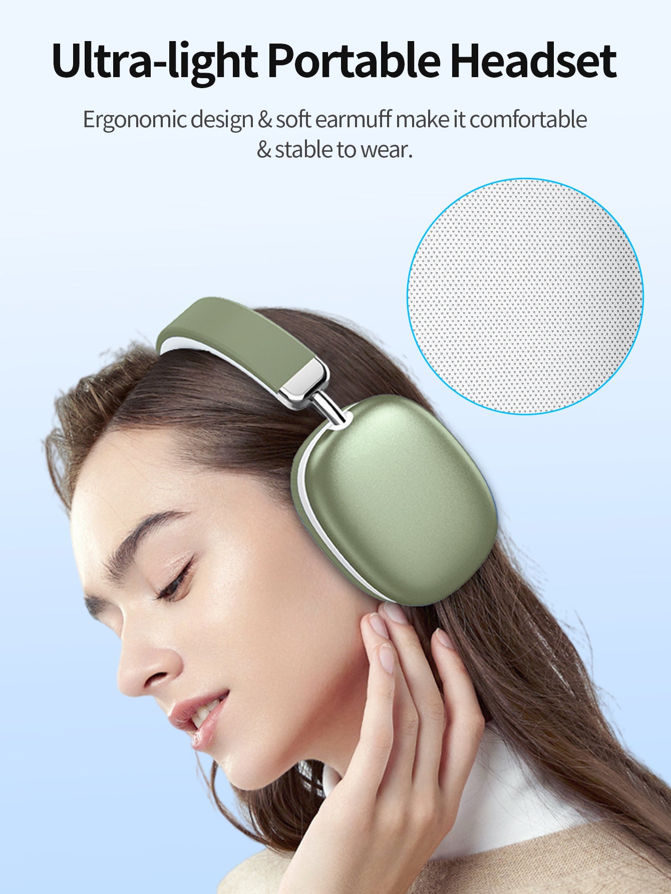 SY-BT1632 High-Fidelity Over-Ear Bluetooth Headphones | Powerful 40mm Bass | Bluetooth 5.3 Dual-Mode Connectivity | 40-Hour Battery Life | Comfortable Fit(Green)