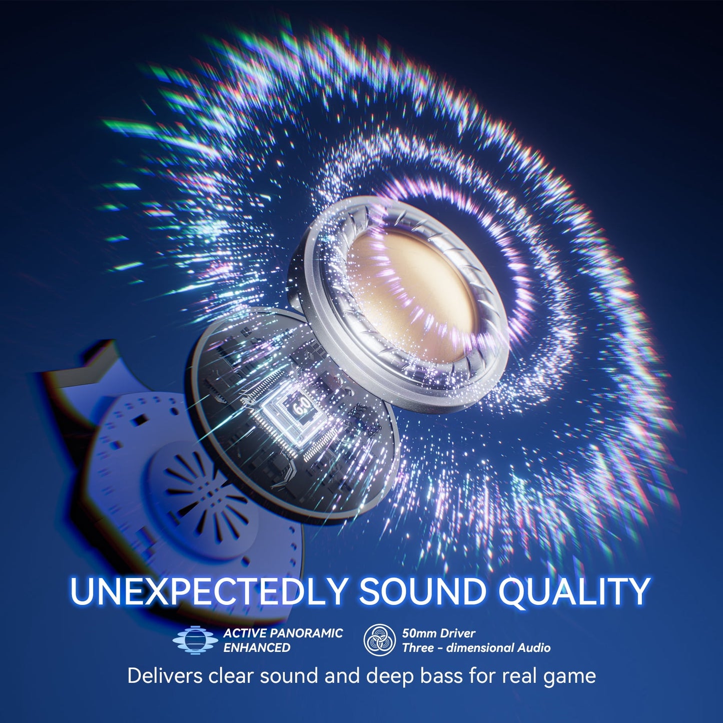 VEAT00L Wireless Earbuds Bluetooth 5.4 Headphones Deep Bass Hi-Fi Stereo Ear Buds in-Ear Earphones with Mic Clear Call, 60H Playtime Dual LED Display