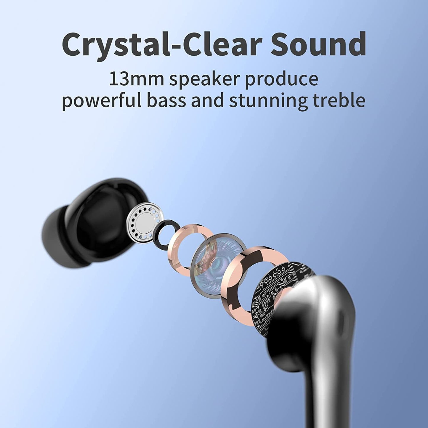 VEAT00L Wireless Earbud, 80Hrs Bluetooth 5.3 Headphones IP7 Waterproof for Sport, Running Wireless Earphones with ENC Noise Cancelling Mics, Deep Bass Over Ear bud with Earhooks for Android, iOS