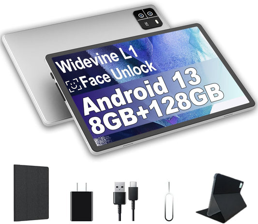 VEAT00L Tablet,10.1" Android Tablet with Octa-core Processor 10GB RAM 128GB ROM HD IPS Touchscreen 8H Battery, Wi-Fi 6, BT 5.0, Dual Camera, Google Tablets 2026