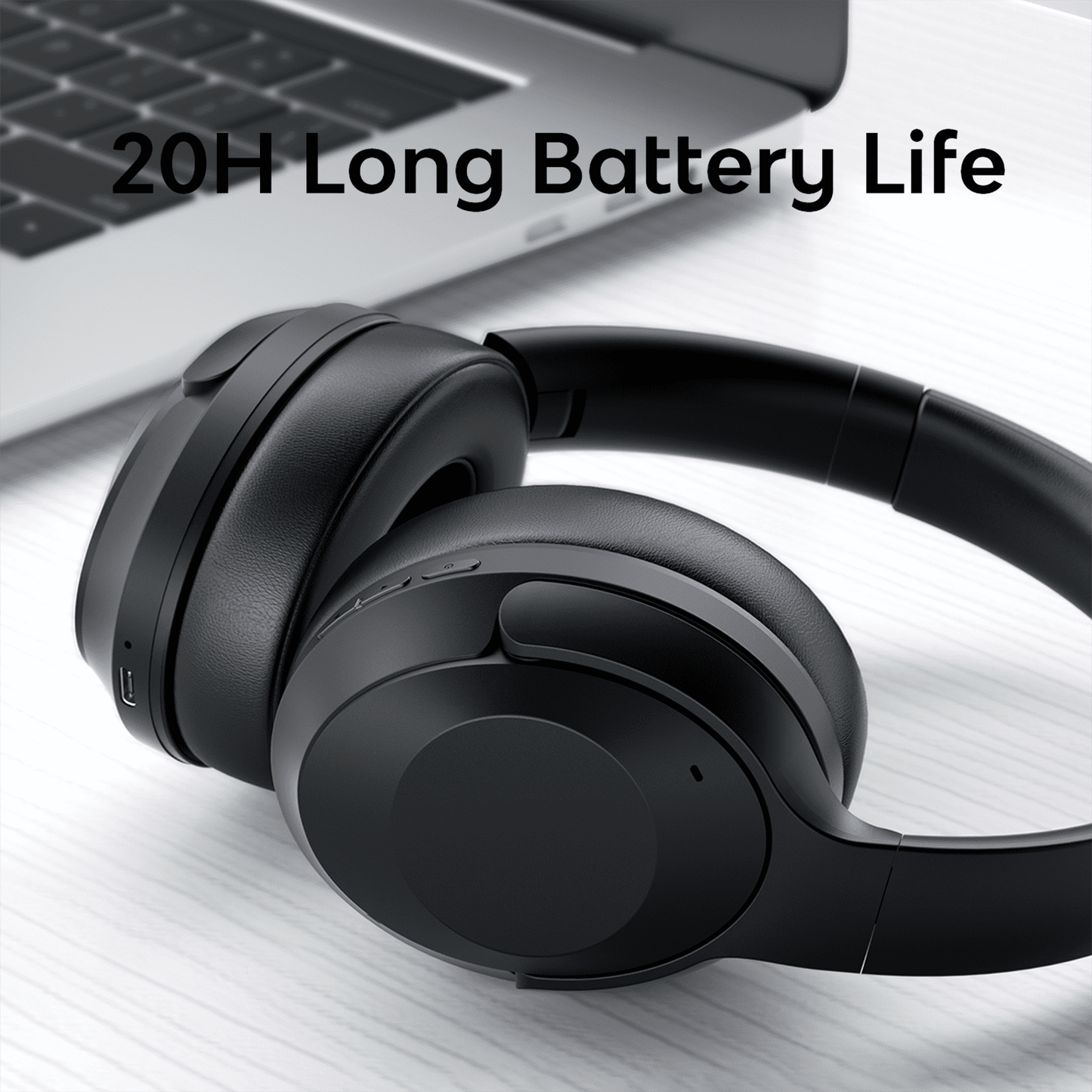 VEATOOL Bluetooth Headphones Over Ear, HiFi Stereo Foldable Lightweight Headphones, 60H Playtime, Hi-Res Audio, Deep Bass, Memory Foam Ear Cups, for Travel, Home Office