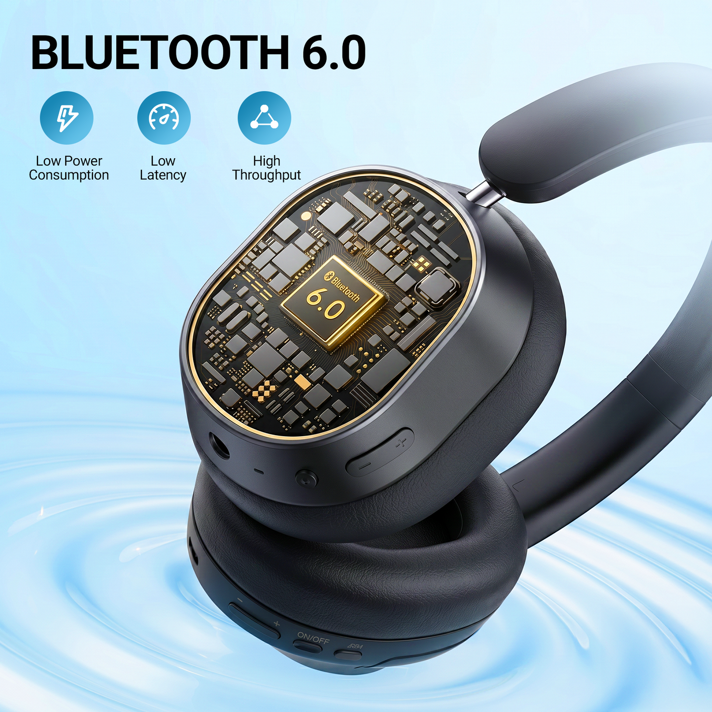 Hybrid Active Noise Cancelling Headphones,-50dB Wireless Bluetooth Headphones with Hi-Res Audio,120H Playtime Over Ear Bluetooth Headphones with 6 ENC Clear Mic