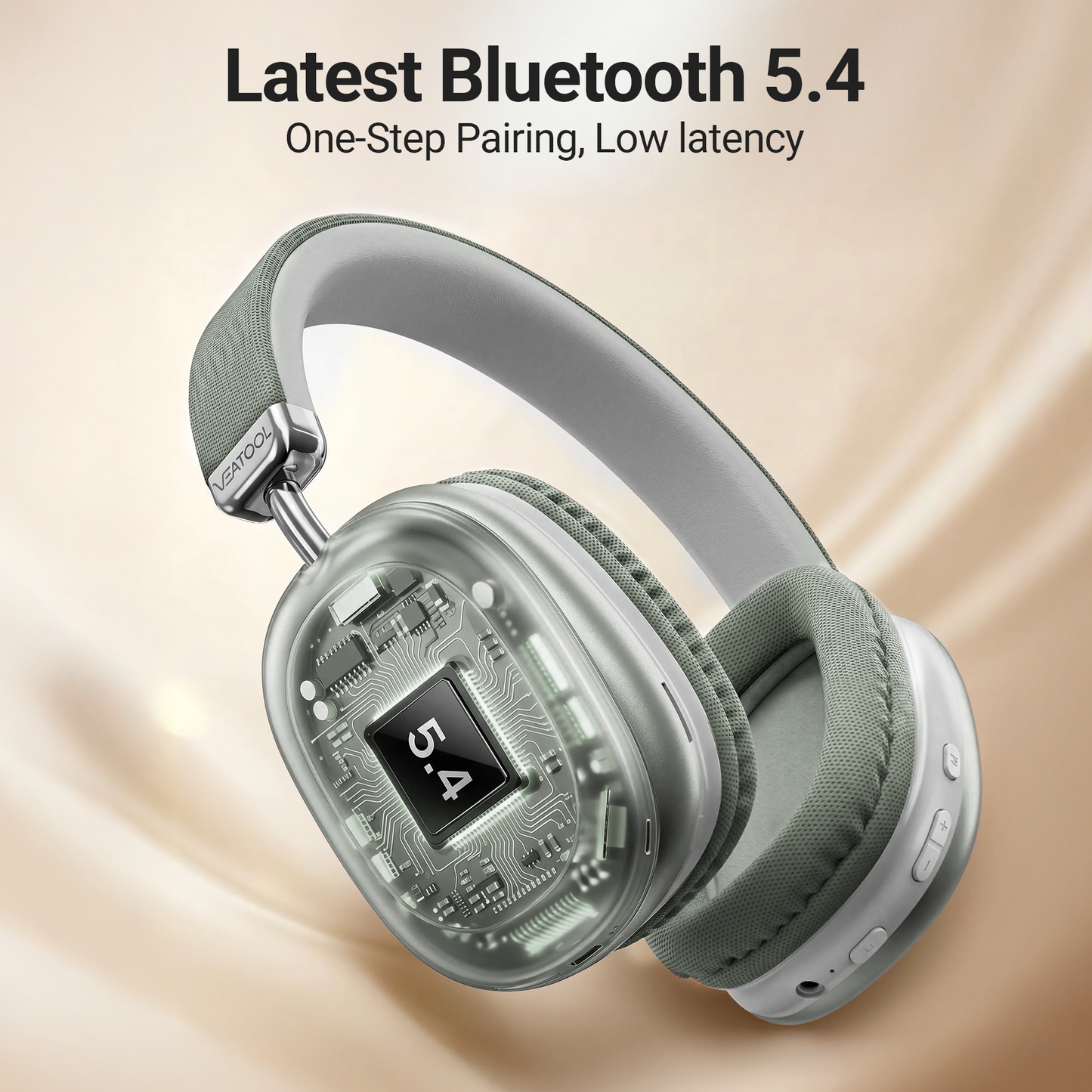SY-BT1632 High-Fidelity Over-Ear Bluetooth Headphones | Powerful 40mm Bass | Bluetooth 5.3 Dual-Mode Connectivity | 40-Hour Battery Life | Comfortable Fit(Green)