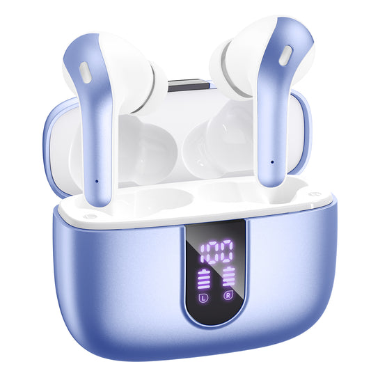 VEATOOL Bluetooth Headphones True Wireless Earbuds 65H Playback Power Display Earphones with Wireless Charging Case IPX7 Waterproof in-Ear Earbuds with Mic for TV Smart Phone Computer Laptop