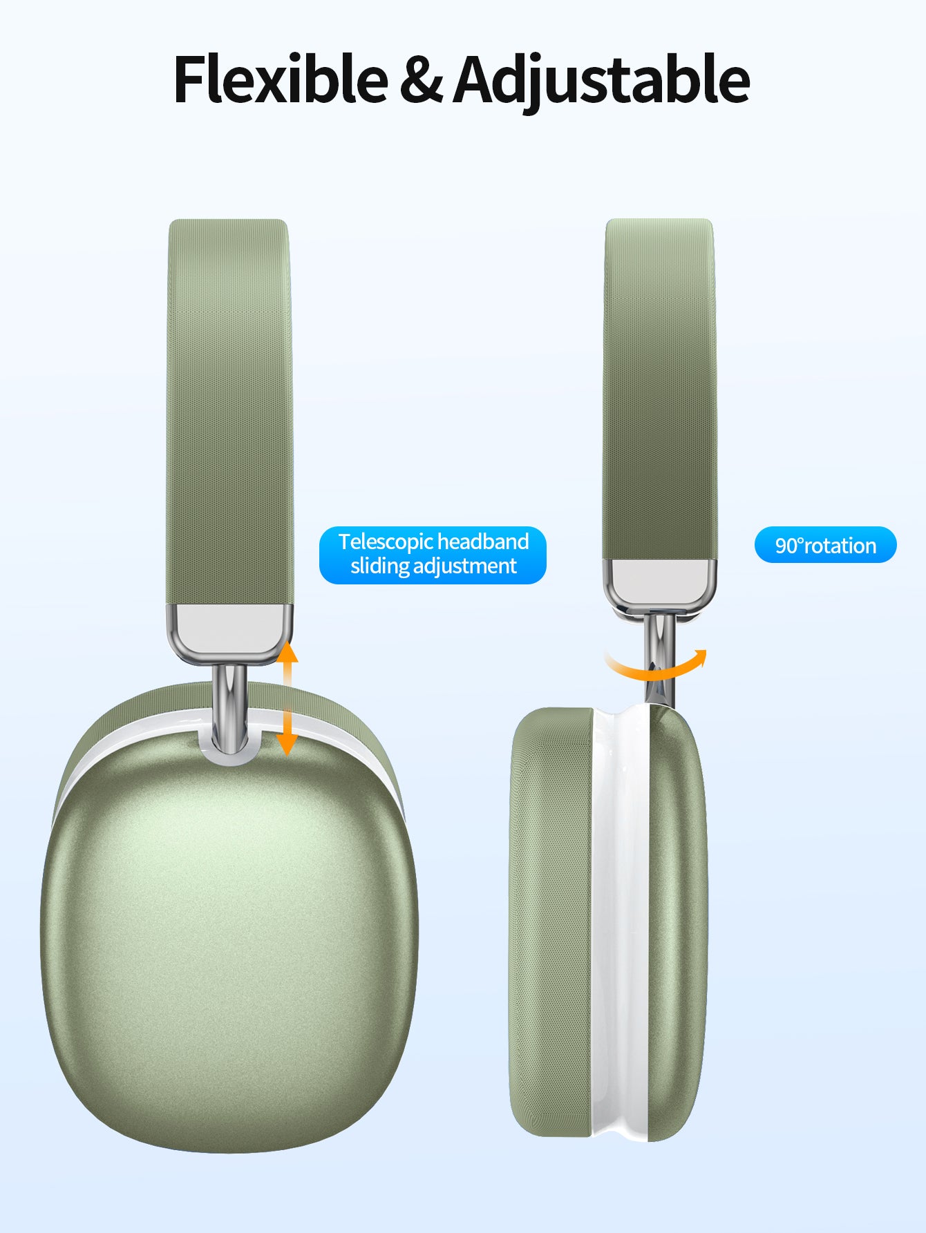 SY-BT1632 High-Fidelity Over-Ear Bluetooth Headphones | Powerful 40mm Bass | Bluetooth 5.3 Dual-Mode Connectivity | 40-Hour Battery Life | Comfortable Fit(Green)