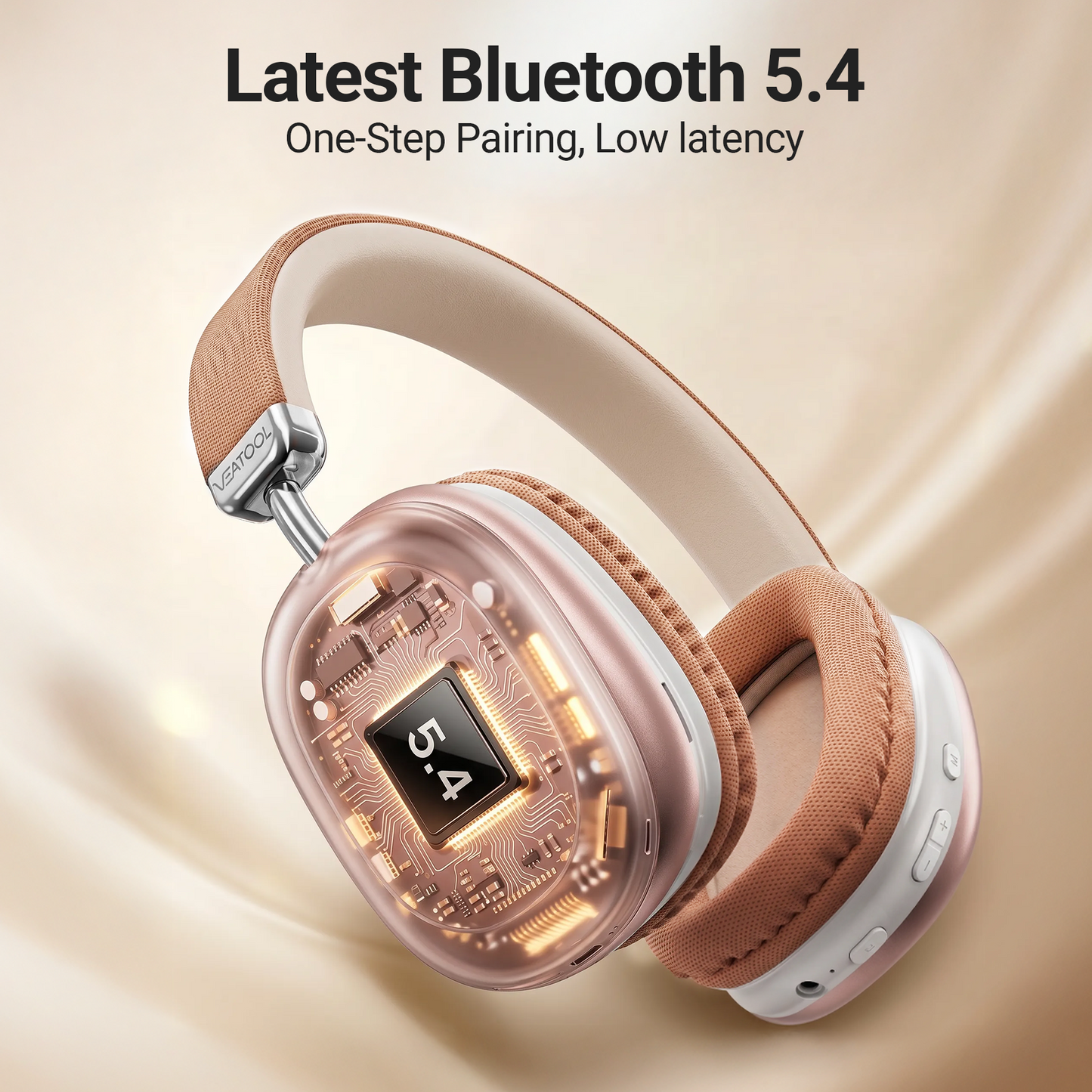 Purple Over-Ear Bluetooth Headphones: 40mm Bass Driver, Bluetooth 5.3 Dual-Mode, 40hr Battery, Comfort Fit