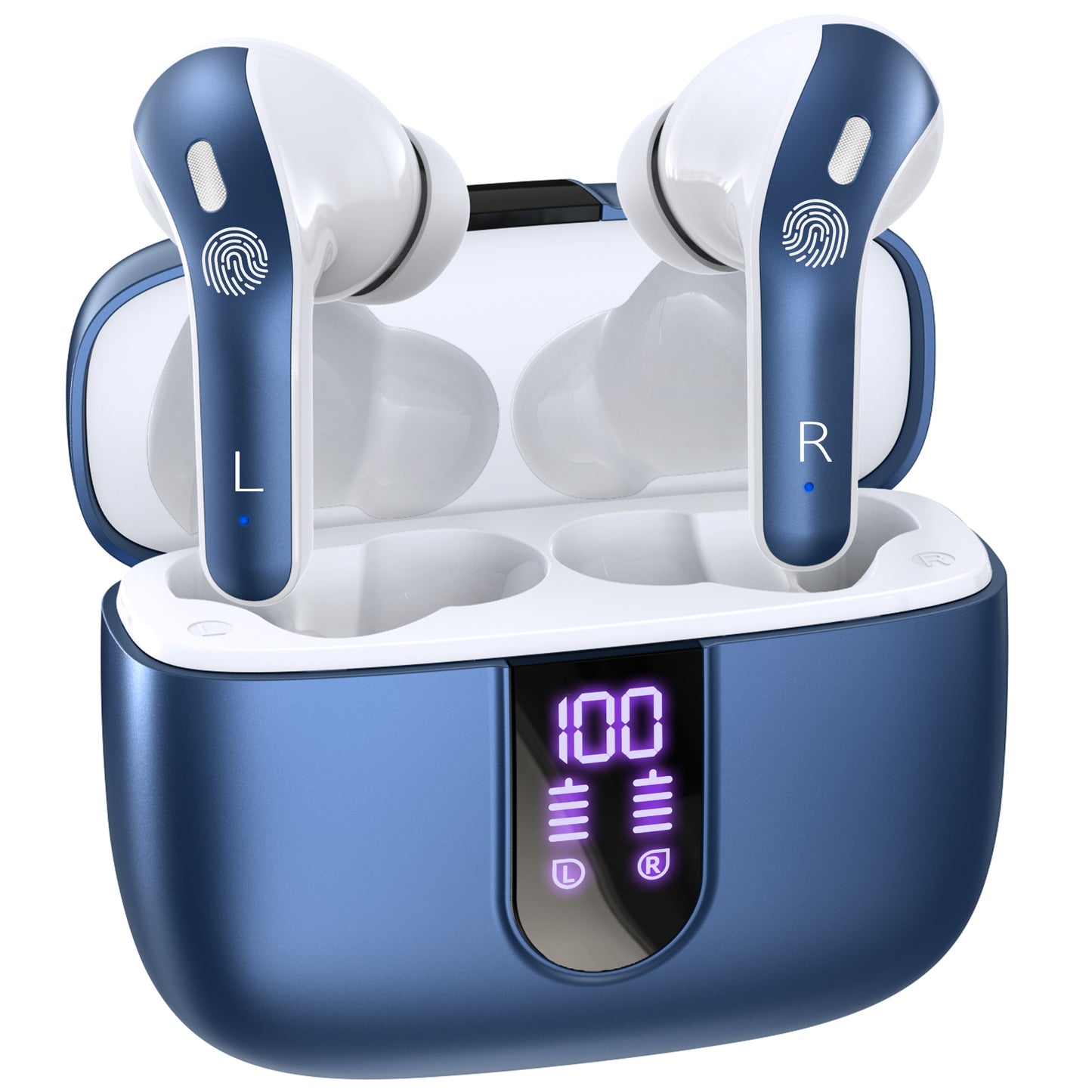 VEATOOL Bluetooth Headphones True Wireless Earbuds 60H Playback LED Power Display Earphones with Wireless Charging Case IPX7 Waterproof in-Ear Earbuds with Mic for TV Smart Phone Computer Laptop