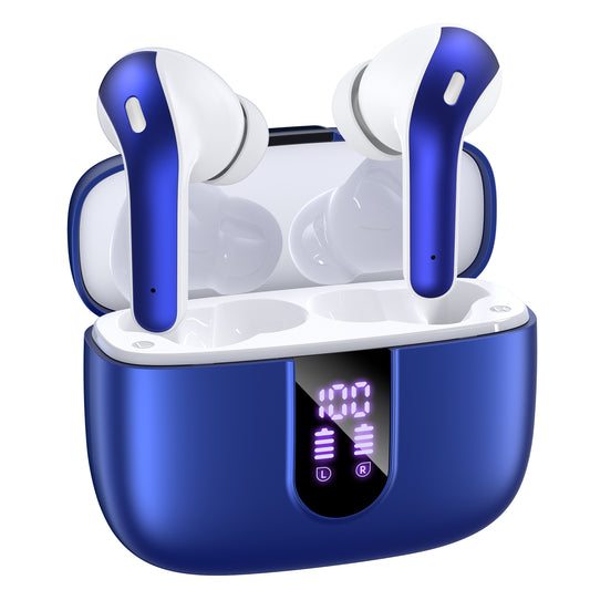 VEATOOL Bluetooth Headphones True Wireless Earbuds 65H Playback Power Display Earphones with Wireless Charging Case IPX7 Waterproof in-Ear Earbuds with Mic for TV Smart Phone Computer Laptop