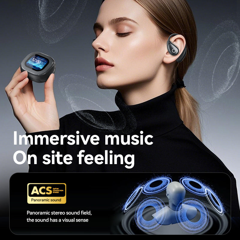 VEATo0L M94 Open Ear Headphones Intelligent Touch Screen Over The Ear Wireless Earbuds Support TF Card,60Hrs Bluetooth 5.4 Earbuds with ENC Clear Talk,Multiple EQ Modes IPX7 Waterproof for Exercise