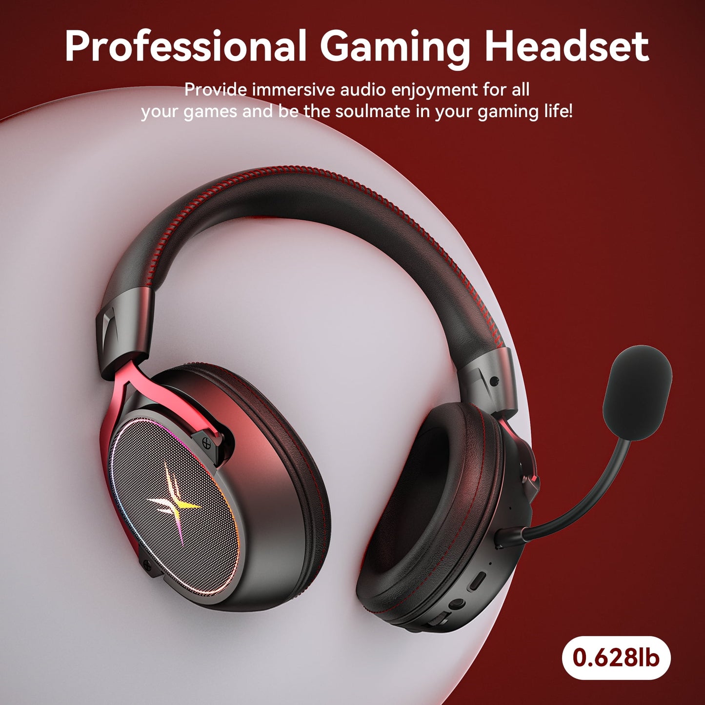 TAGRY K3 Wireless Gaming Headset: 2.4GHz/Bluetooth, 7.1 Surround Sound, 70H Playtime, ENC Mic, Over-Ear