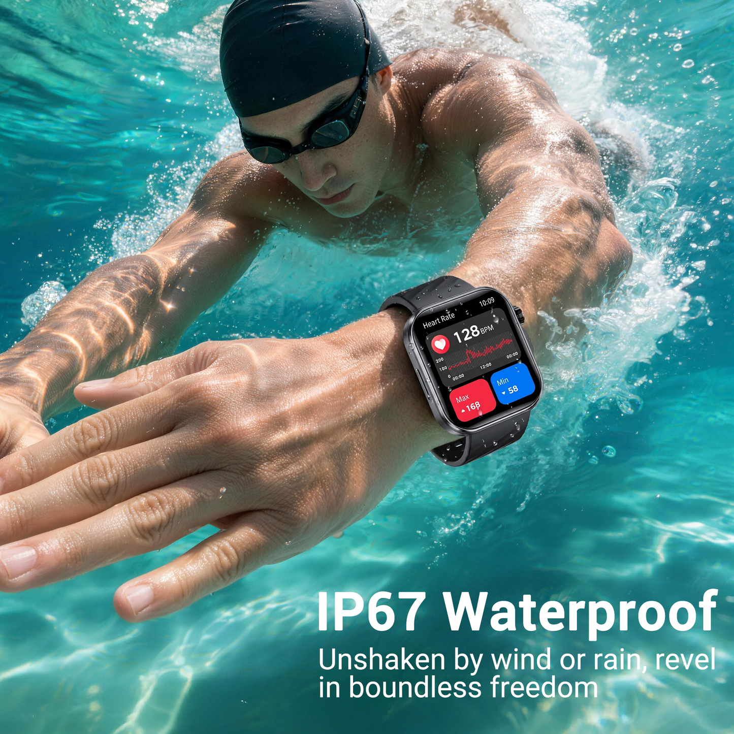 Smart Watch for Men Women, 2.01" HD, Bluetooth Call, IP68, 180+ Sports, Health Tracker, Android iOS, Pink
