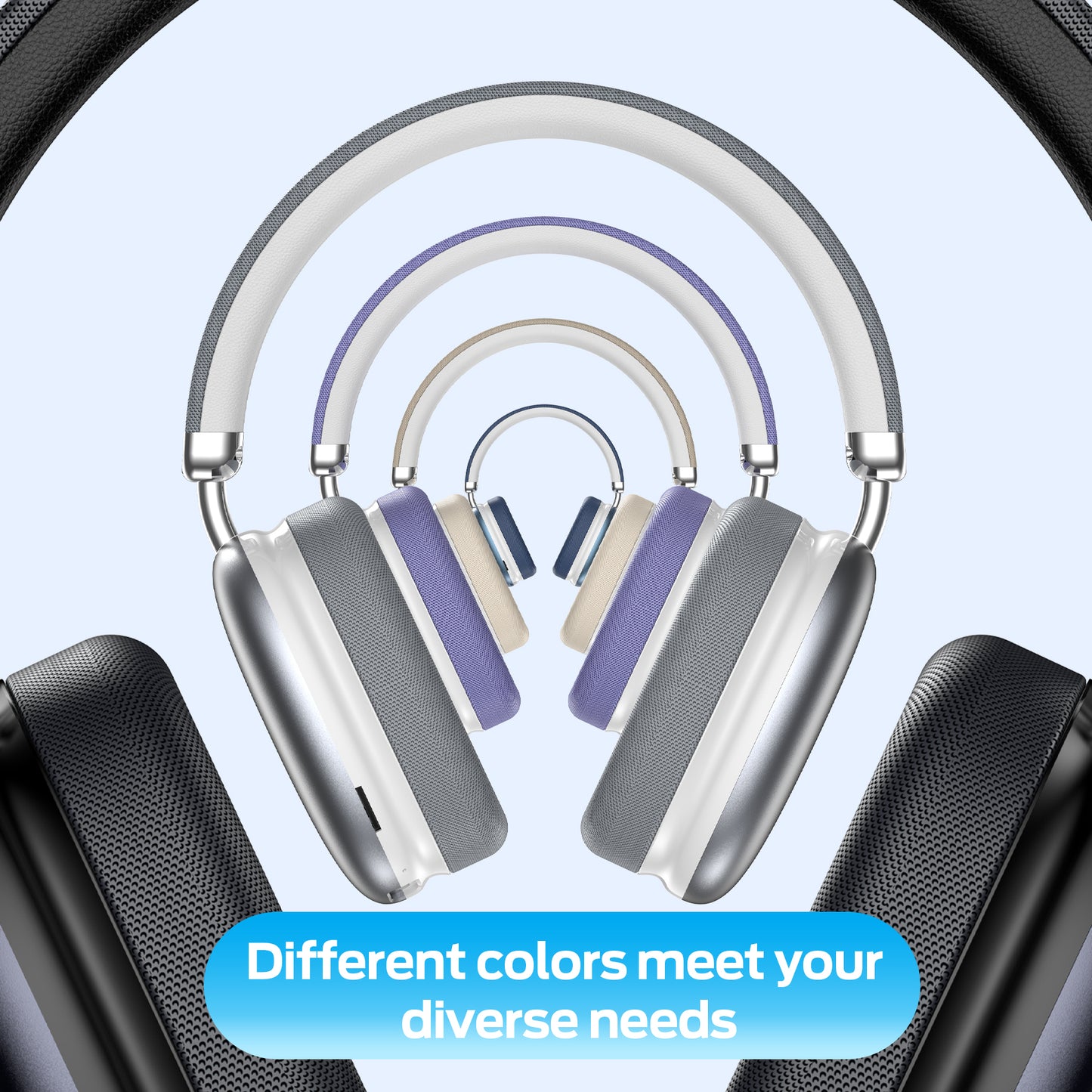 Bluetooth Headphones Over Ear, 65Hrs Playtime Wireless Headphones,Bass Boosted by 90%,Lightweight Headset with Deep Bass, Clear Call with 4 Noise Cancelling Mics,Low Latency for Travel Work Cellphone