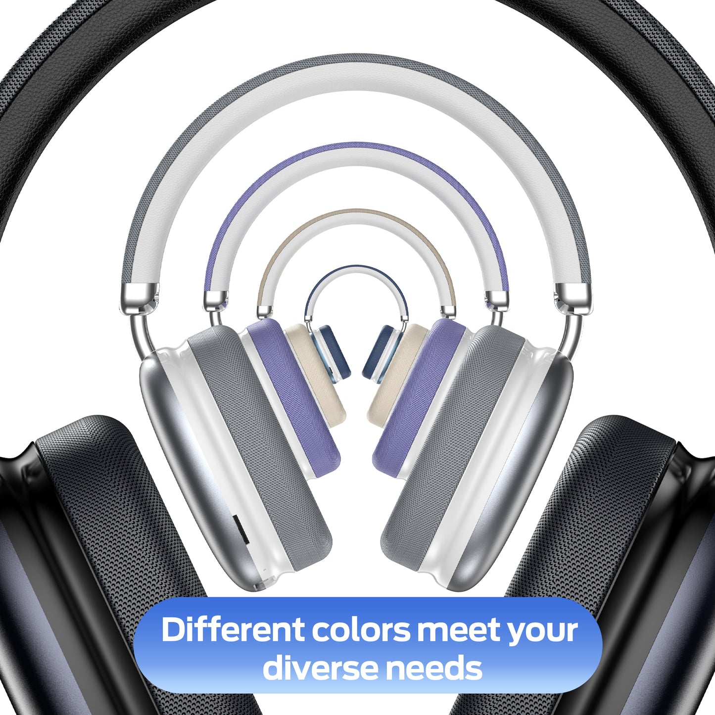 Bluetooth Headphones Over Ear, 65Hrs Playtime Wireless Headphones,Bass Boosted by 90%,Lightweight Headset with Deep Bass, Clear Call with 4 Noise Cancelling Mics,Low Latency for Travel Work Cellphone